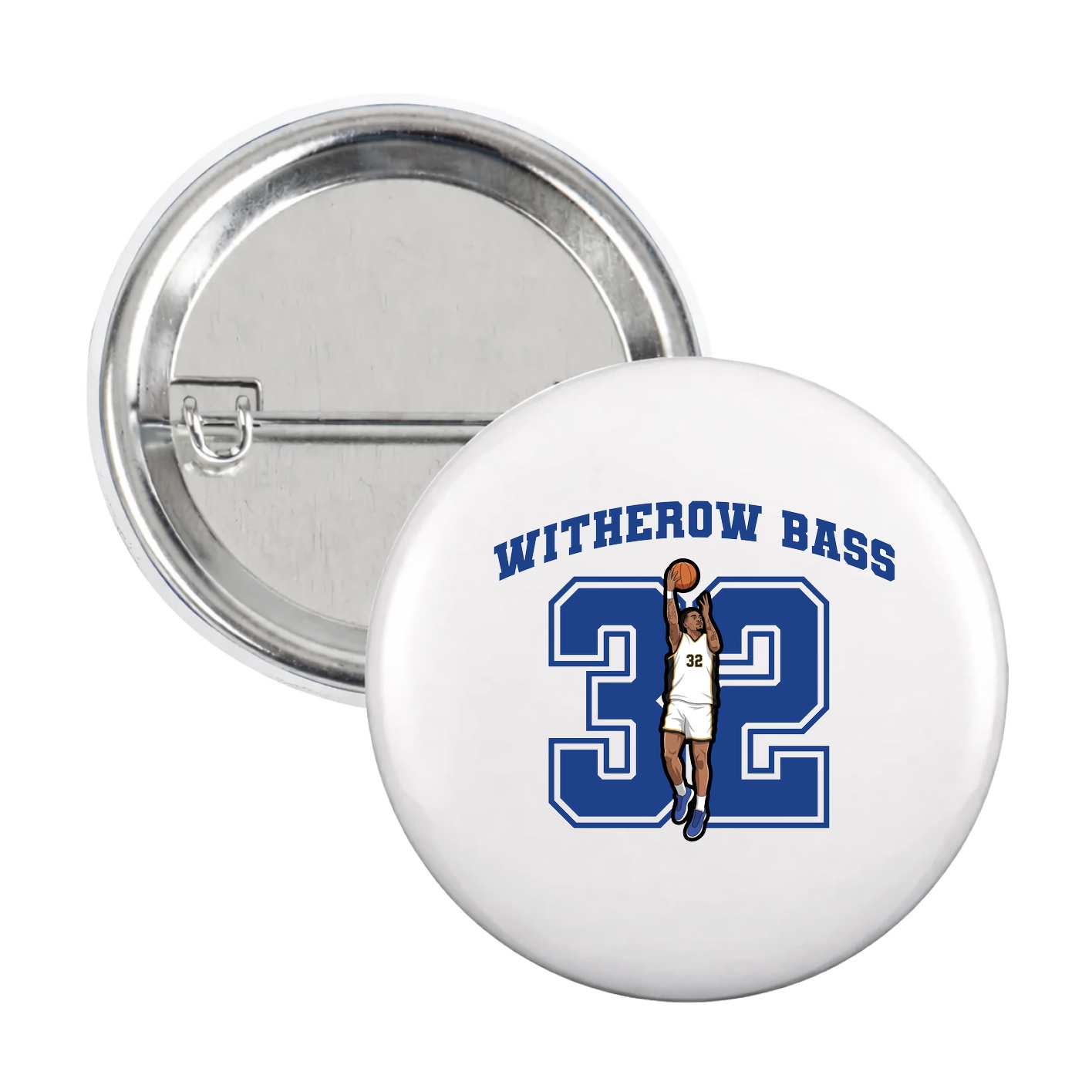 Game Day Button — Number in White