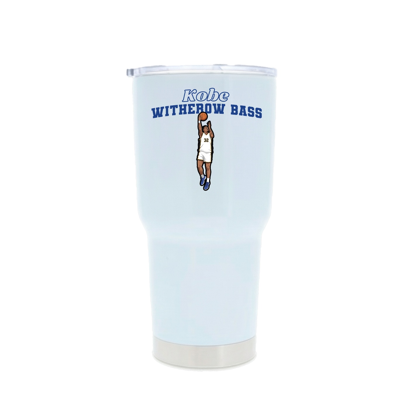 30oz Stainless Steel Tumbler — Name Arch in White