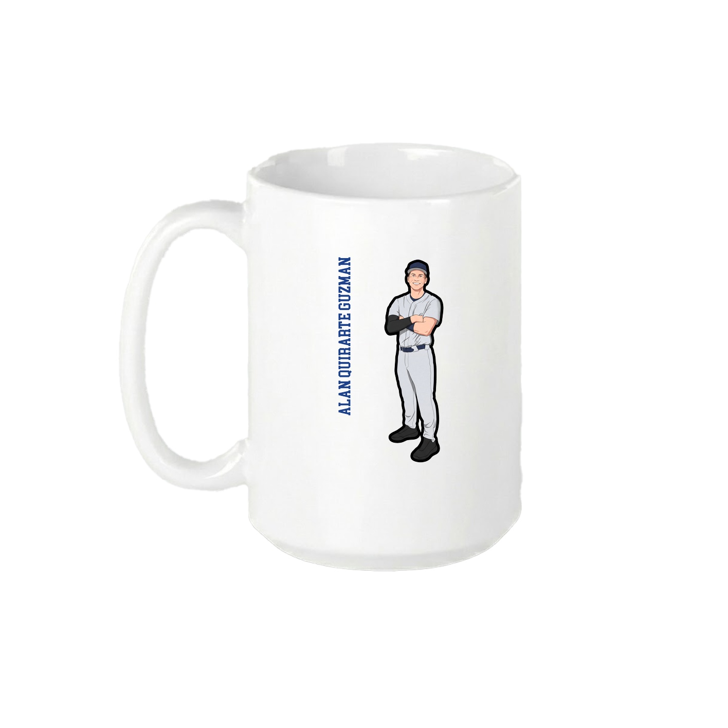 15oz Coffee Mug — Name Vertical in White