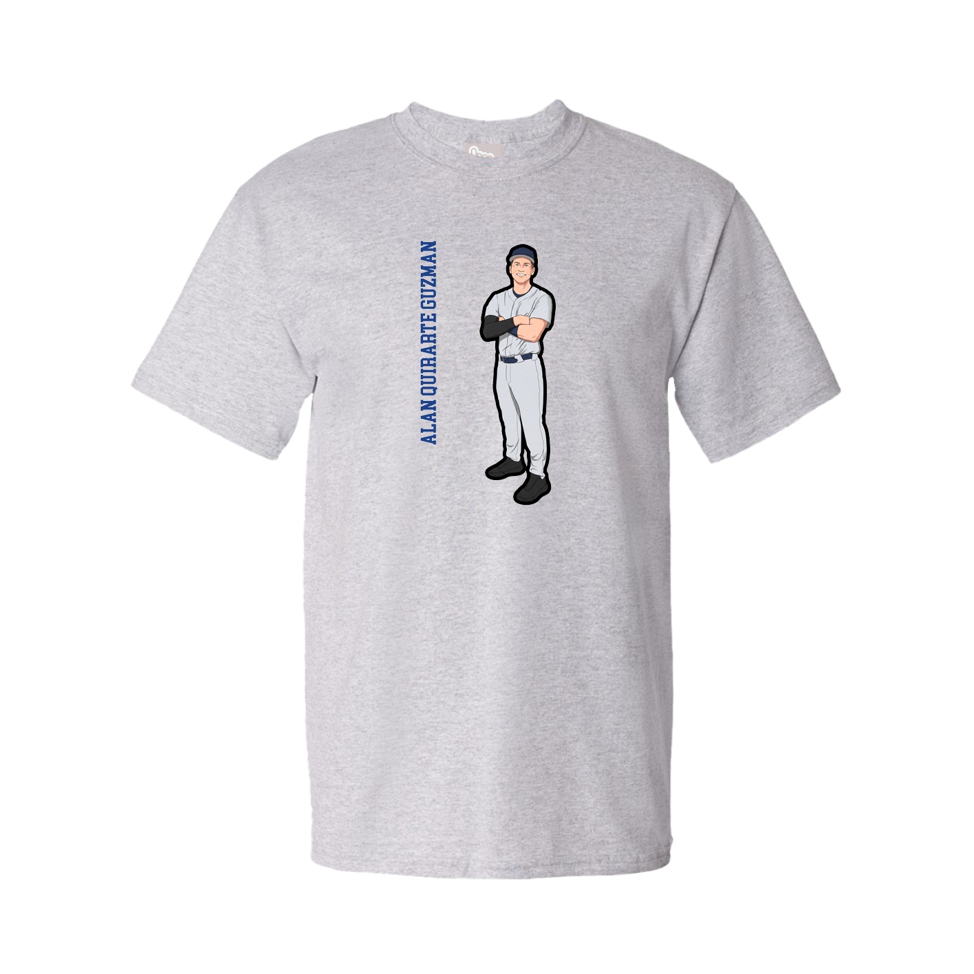 Youth Tee — Name Vertical in Grey