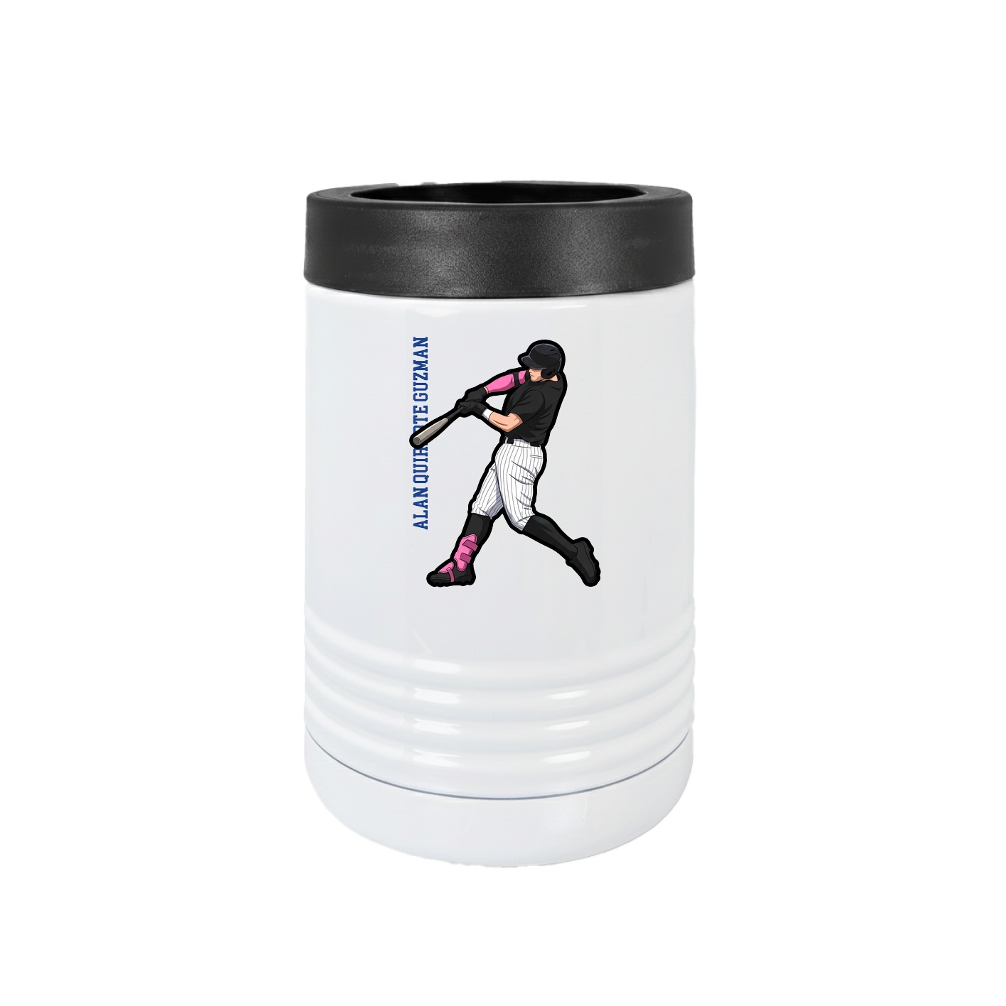 Beverage Holder — Name Vertical in White