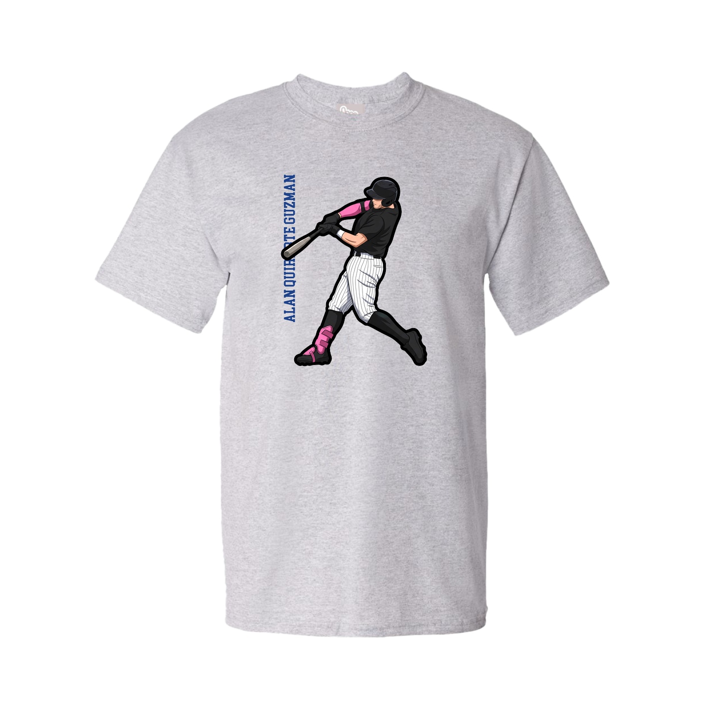 Tee — Name Vertical in Grey