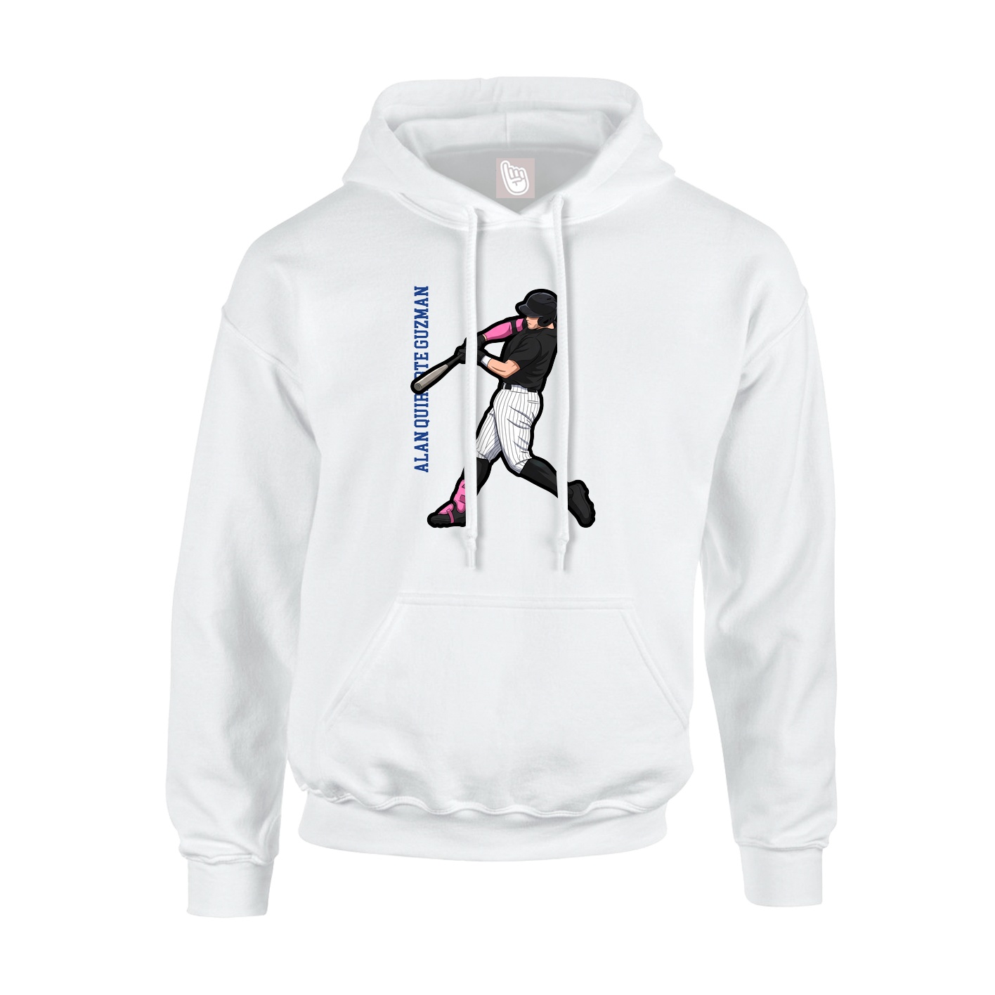 Youth Hoodie — Name Vertical in White