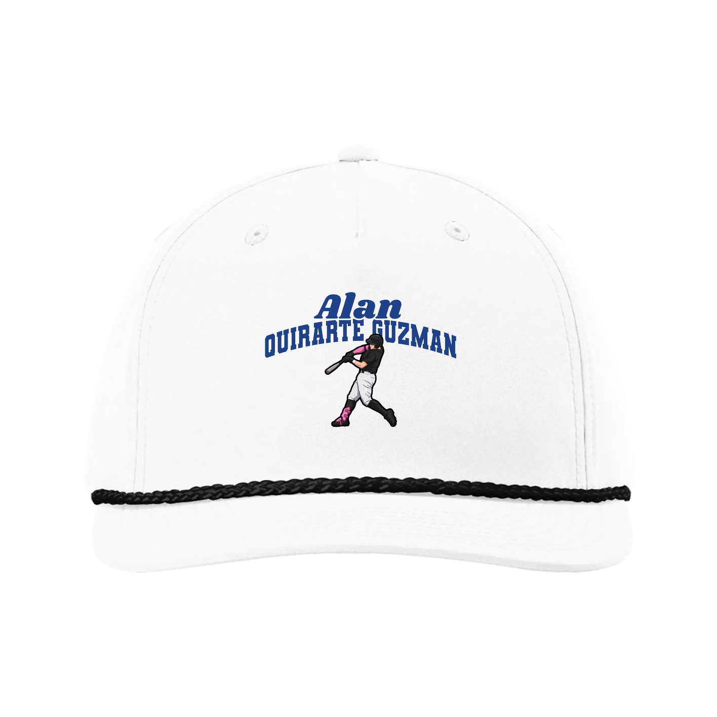 Five-Panel Classic Rope Cap — Signature Arch in White
