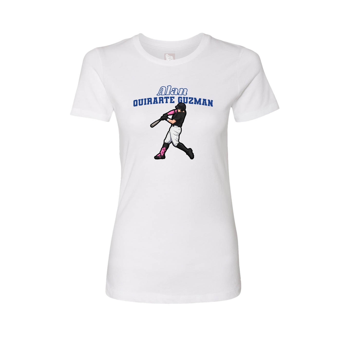 Fitted Women's Tee — Name Arch in White