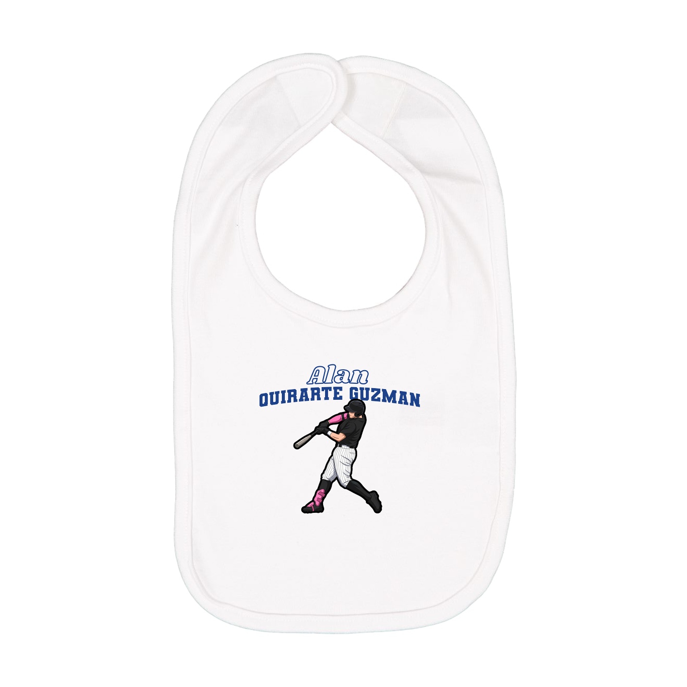 Infant Bib — Name Arch in White