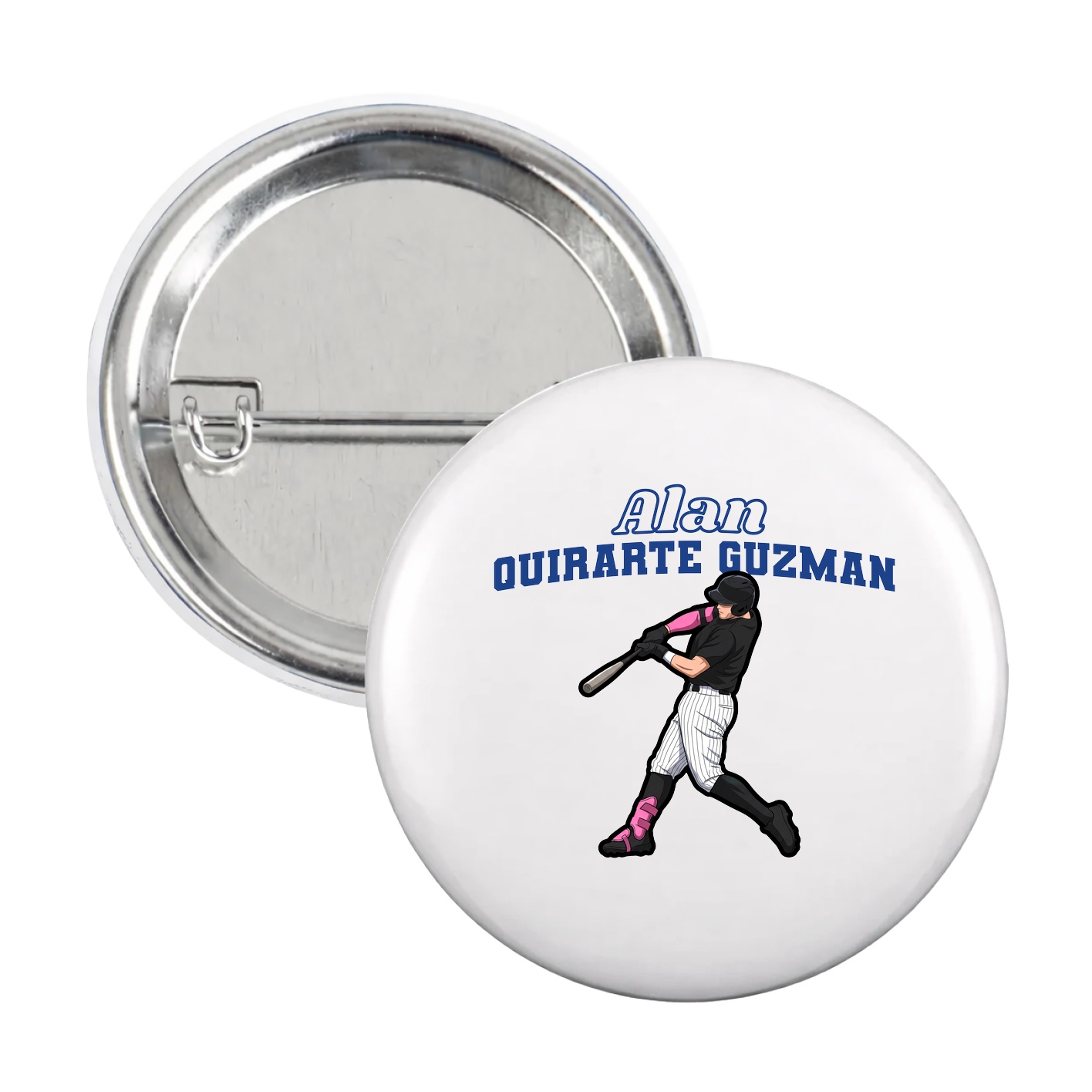 Game Day Button — Name Arch in White