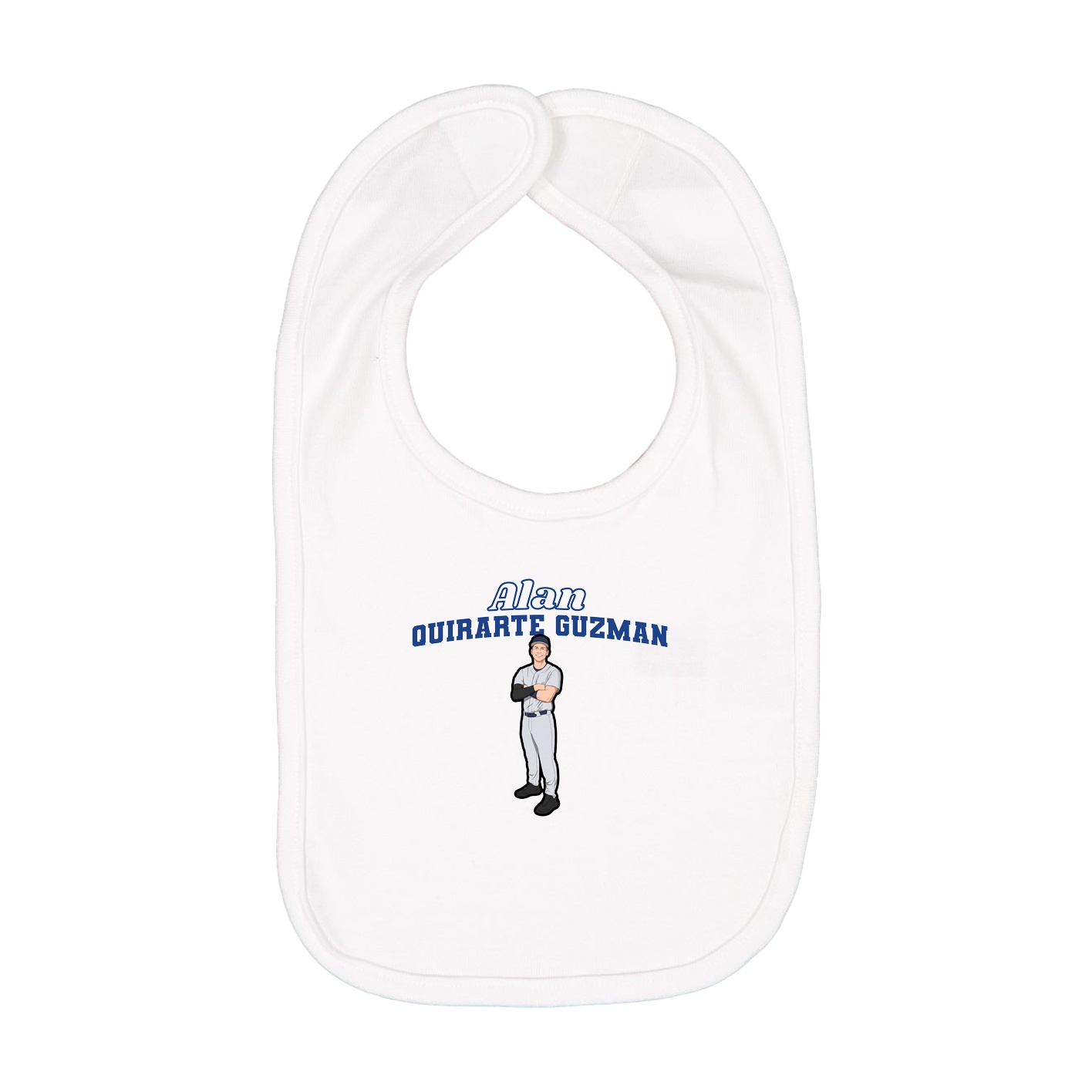 Infant Bib — Name Arch in White