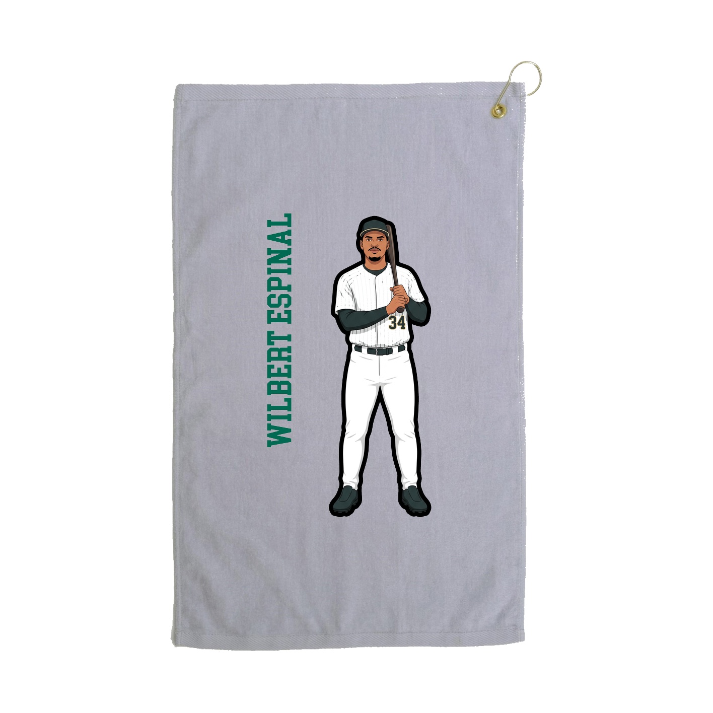 Golf Towel — Name Vertical in Grey