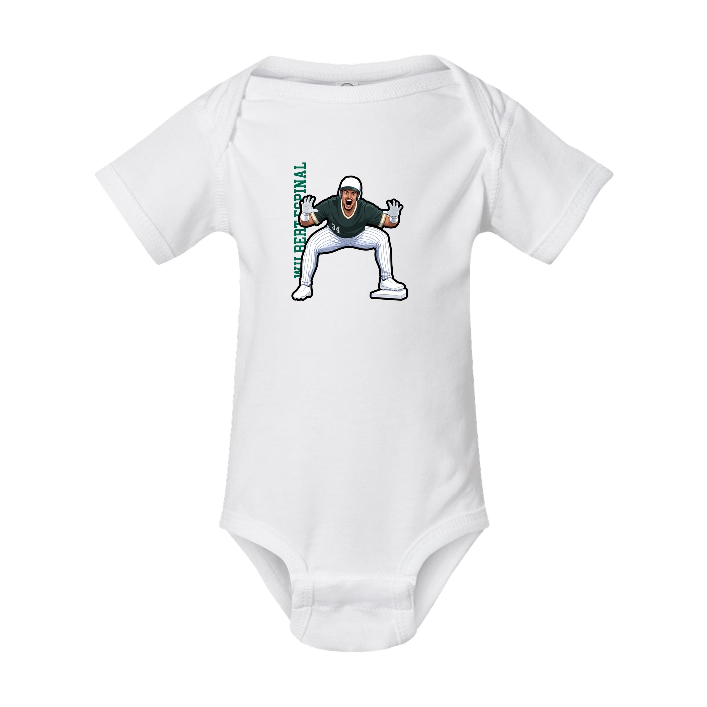 Baby Onesie — Name Vertical in White