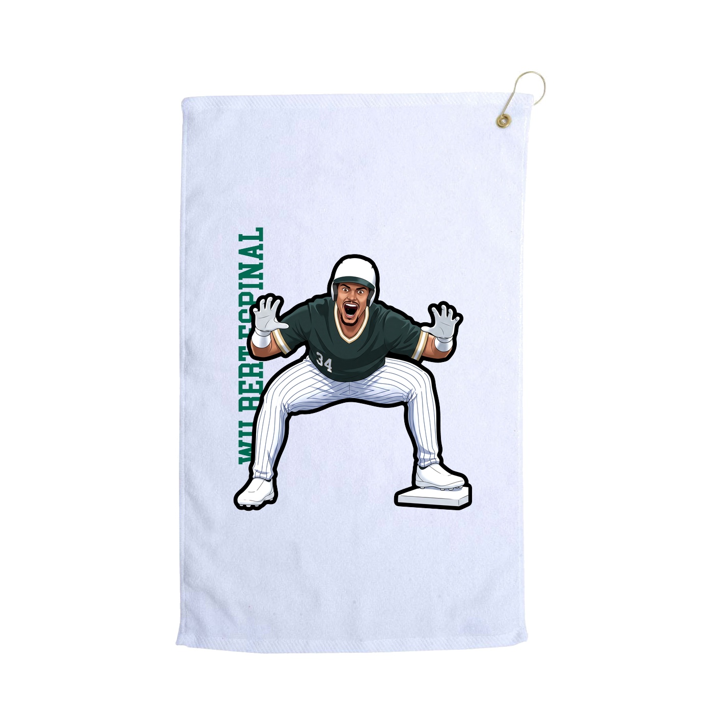 Golf Towel — Name Vertical in White