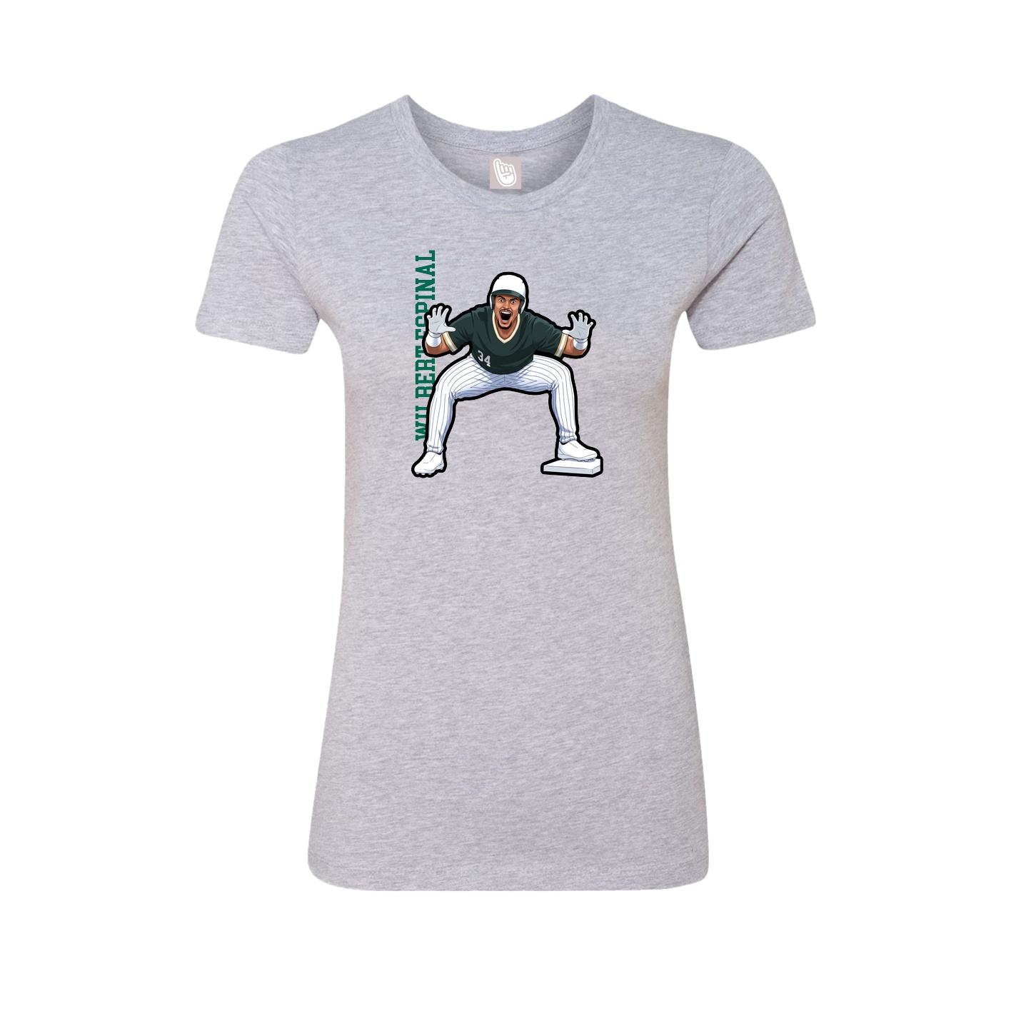 Womens Tee — Name Vertical in Grey