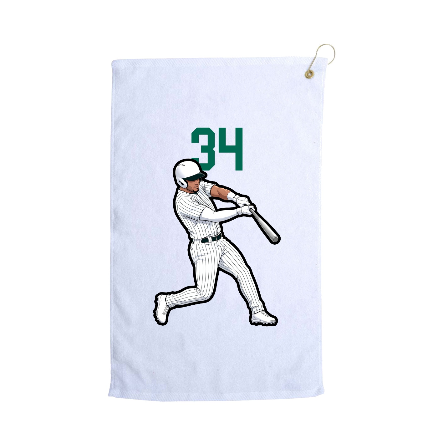 Golf Towel — Number Top in White