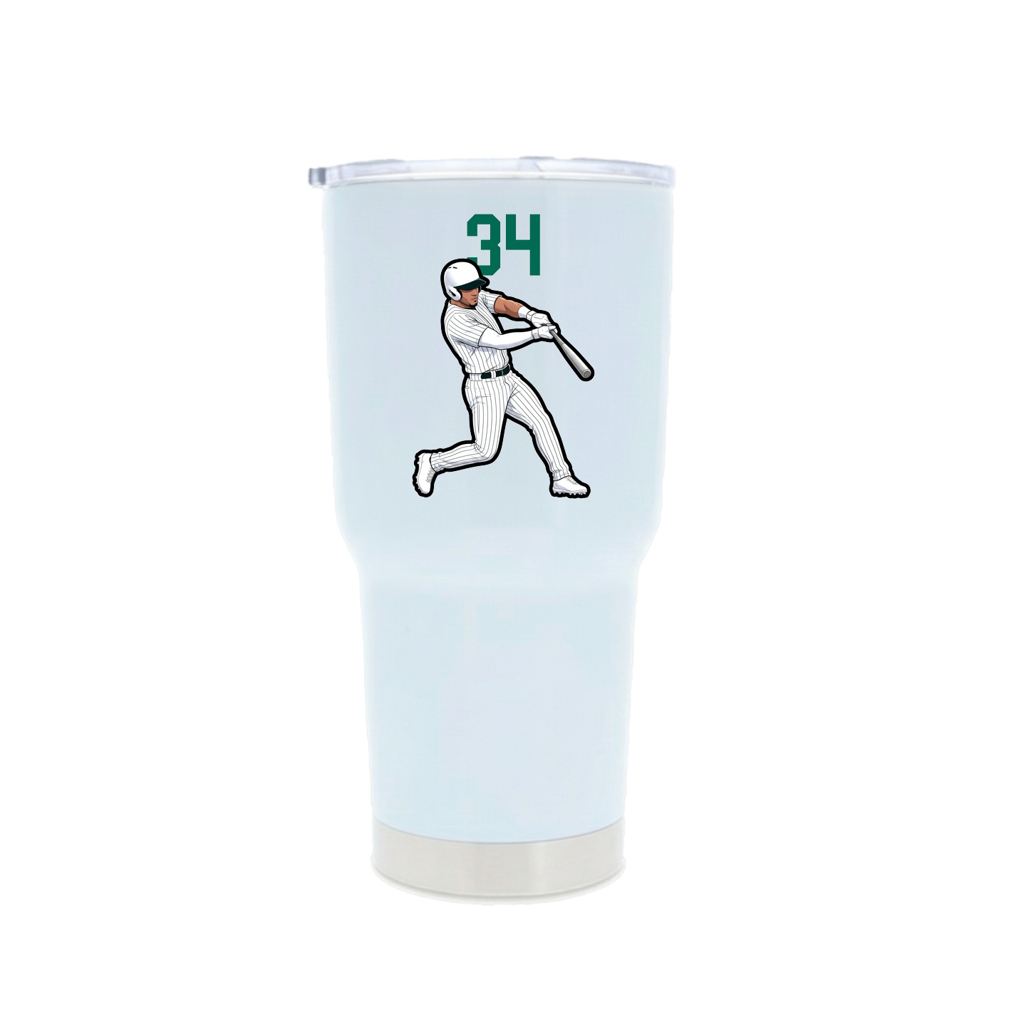 30oz Stainless Steel Tumbler — Number Top in White