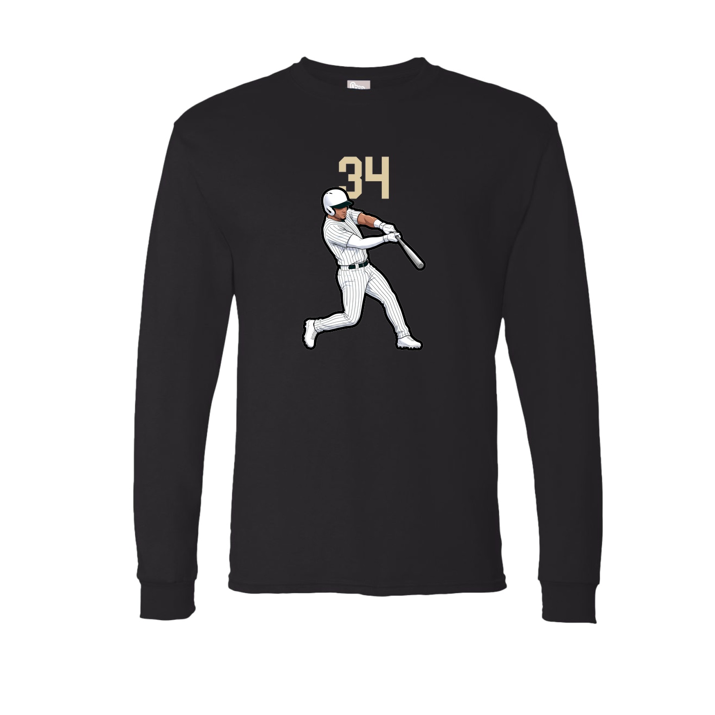 Long Sleeve Tee — Number Top in Black