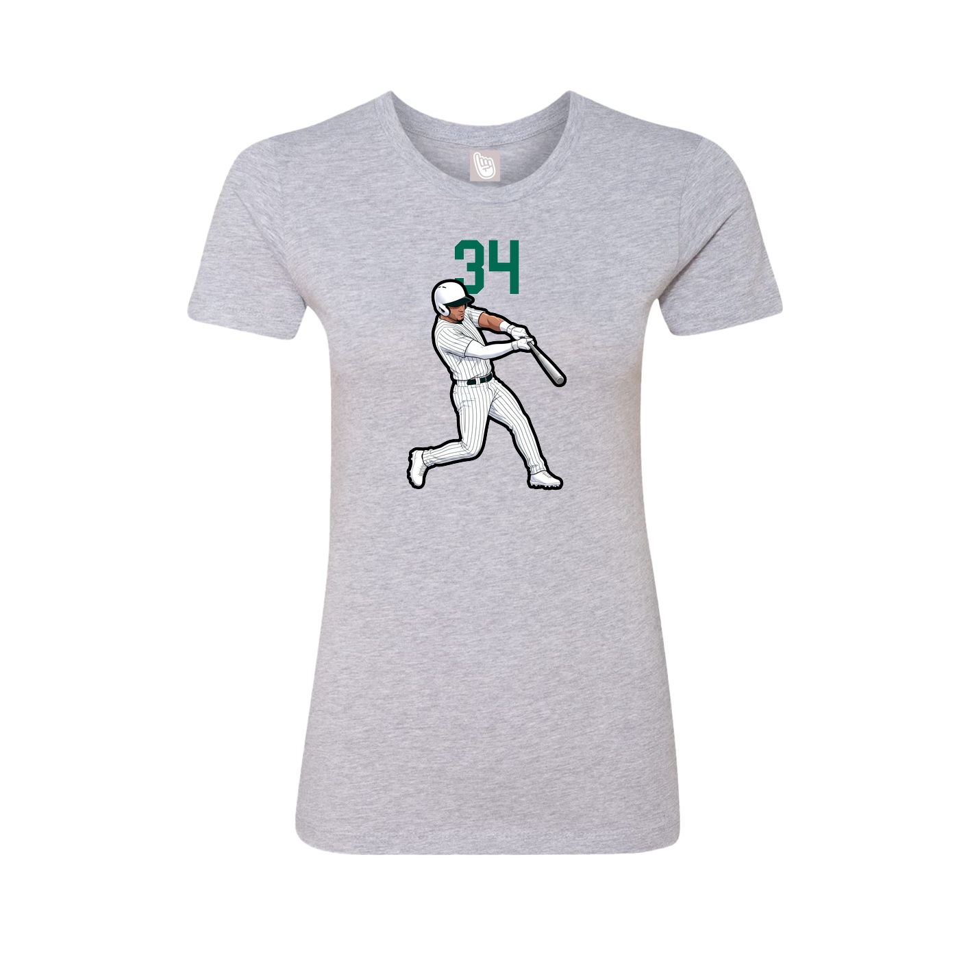 Fitted Women's Tee — Number Top in Grey