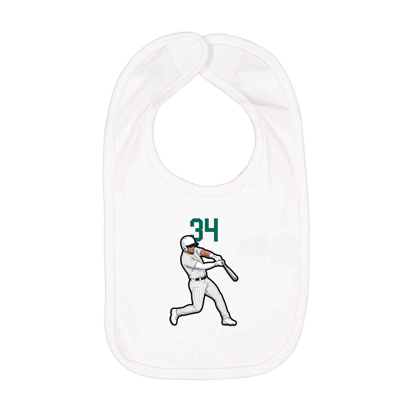 Infant Bib — Number Top in White
