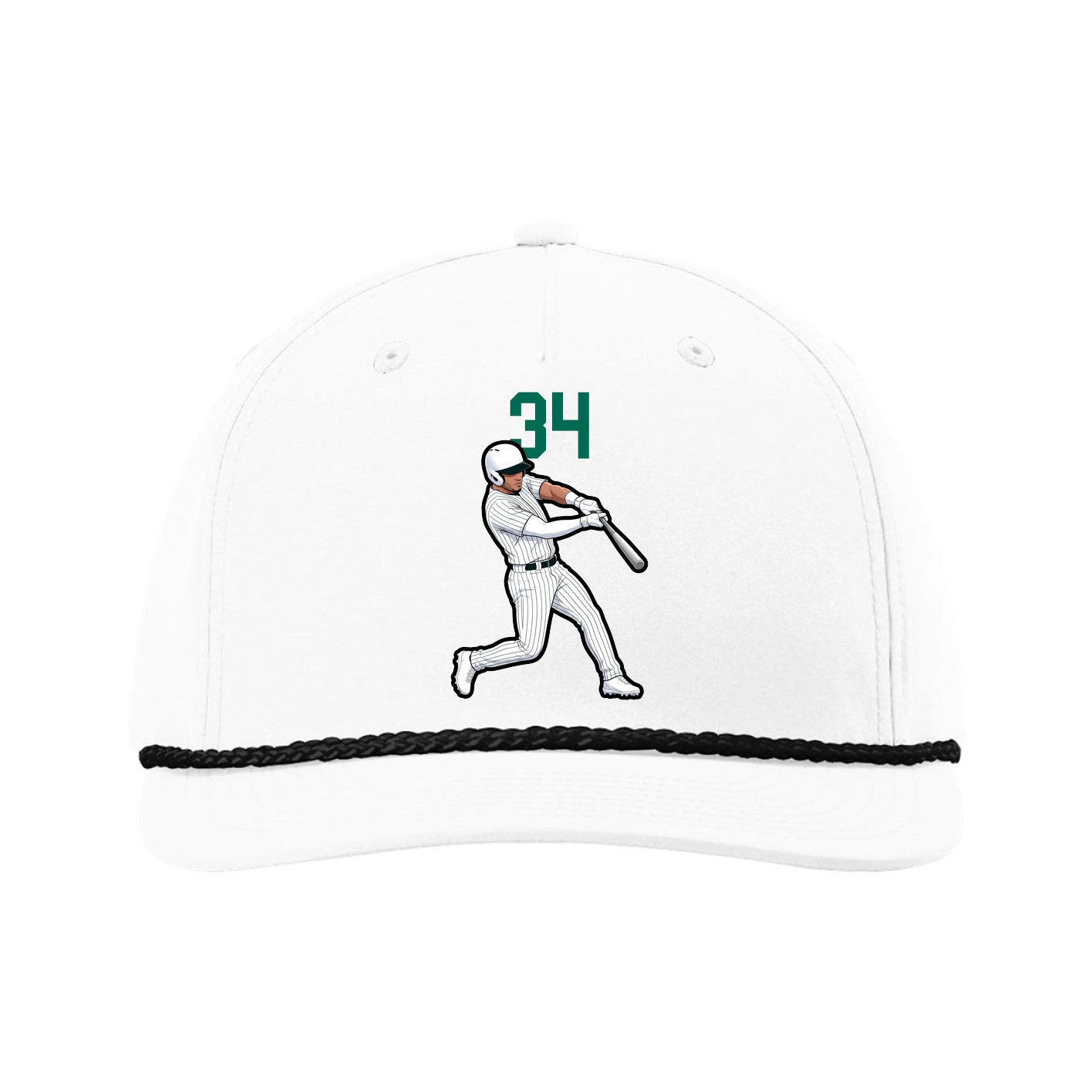 Five-Panel Classic Rope Cap — Number Top in White