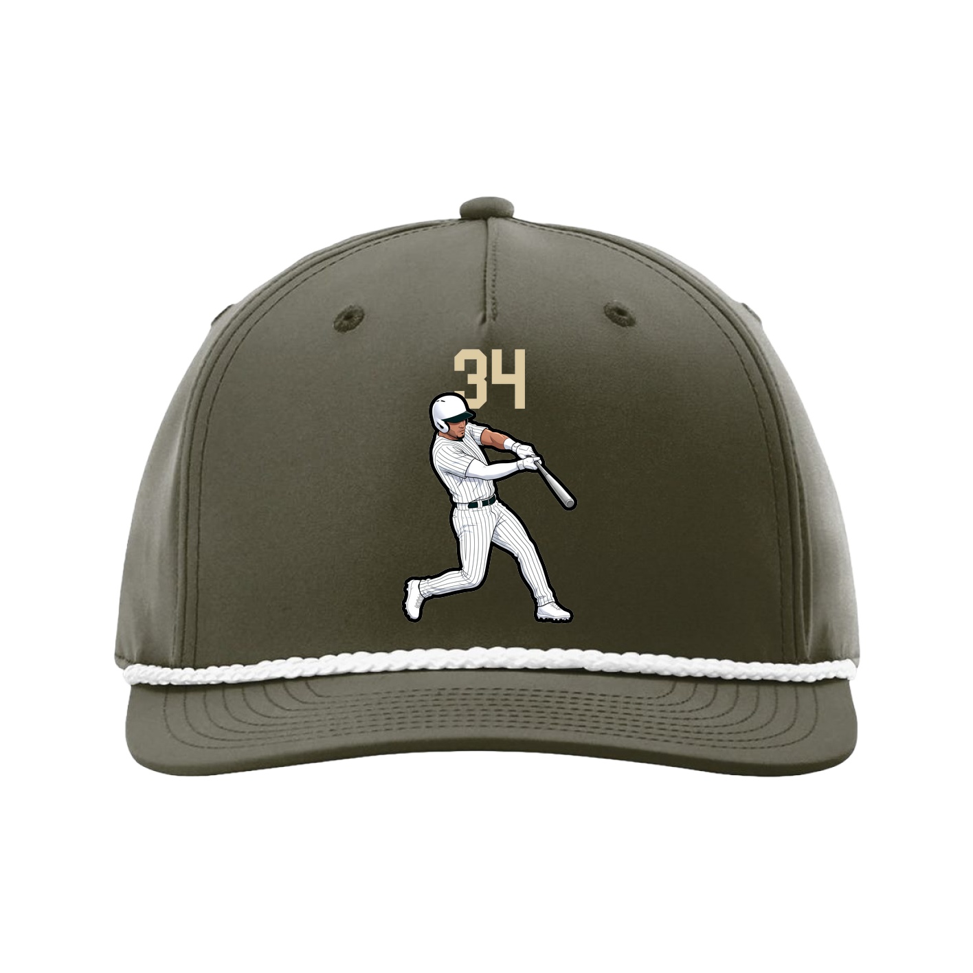 Five-Panel Classic Rope Cap — Number Top in Green