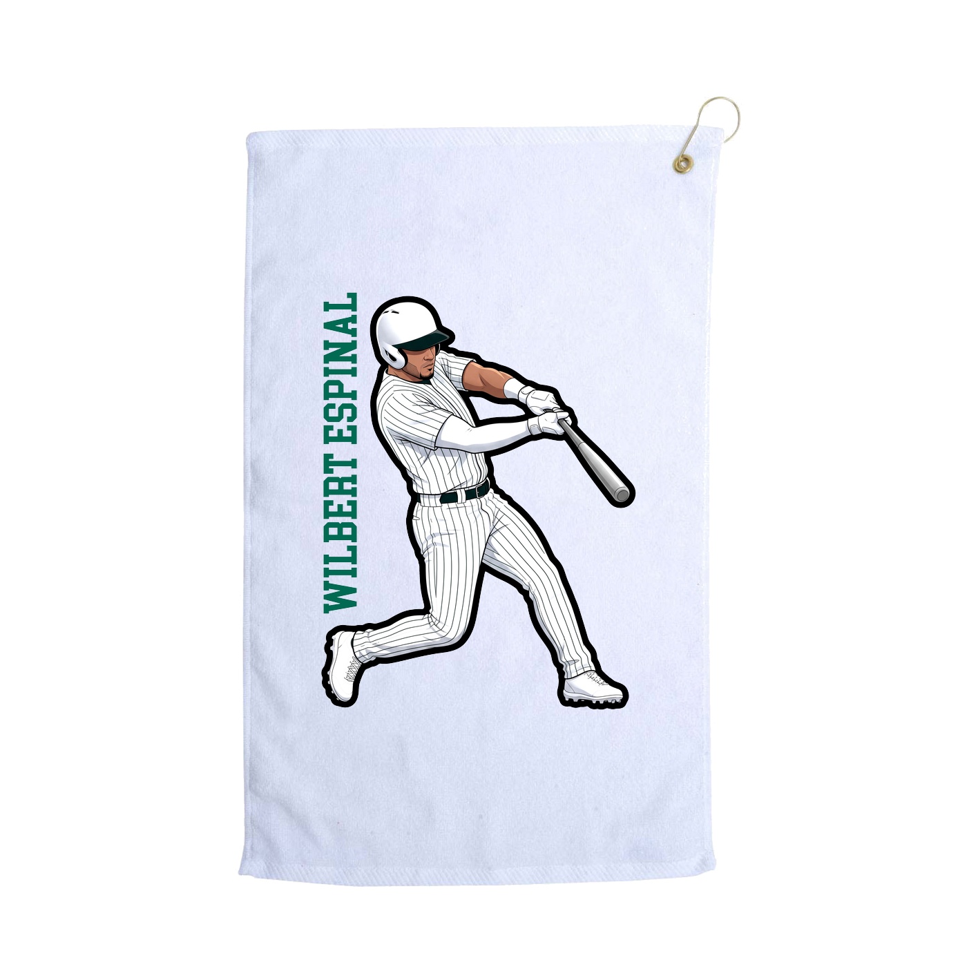 Golf Towel — Name Vertical in White