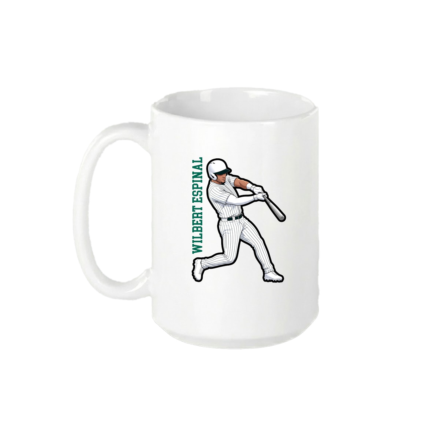 15oz Coffee Mug — Name Vertical in White