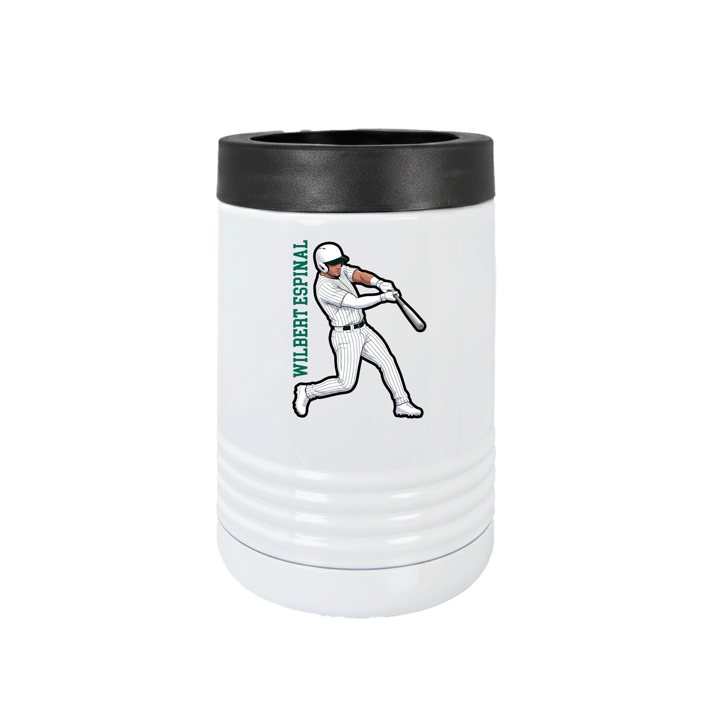 Beverage Holder — Name Vertical in White