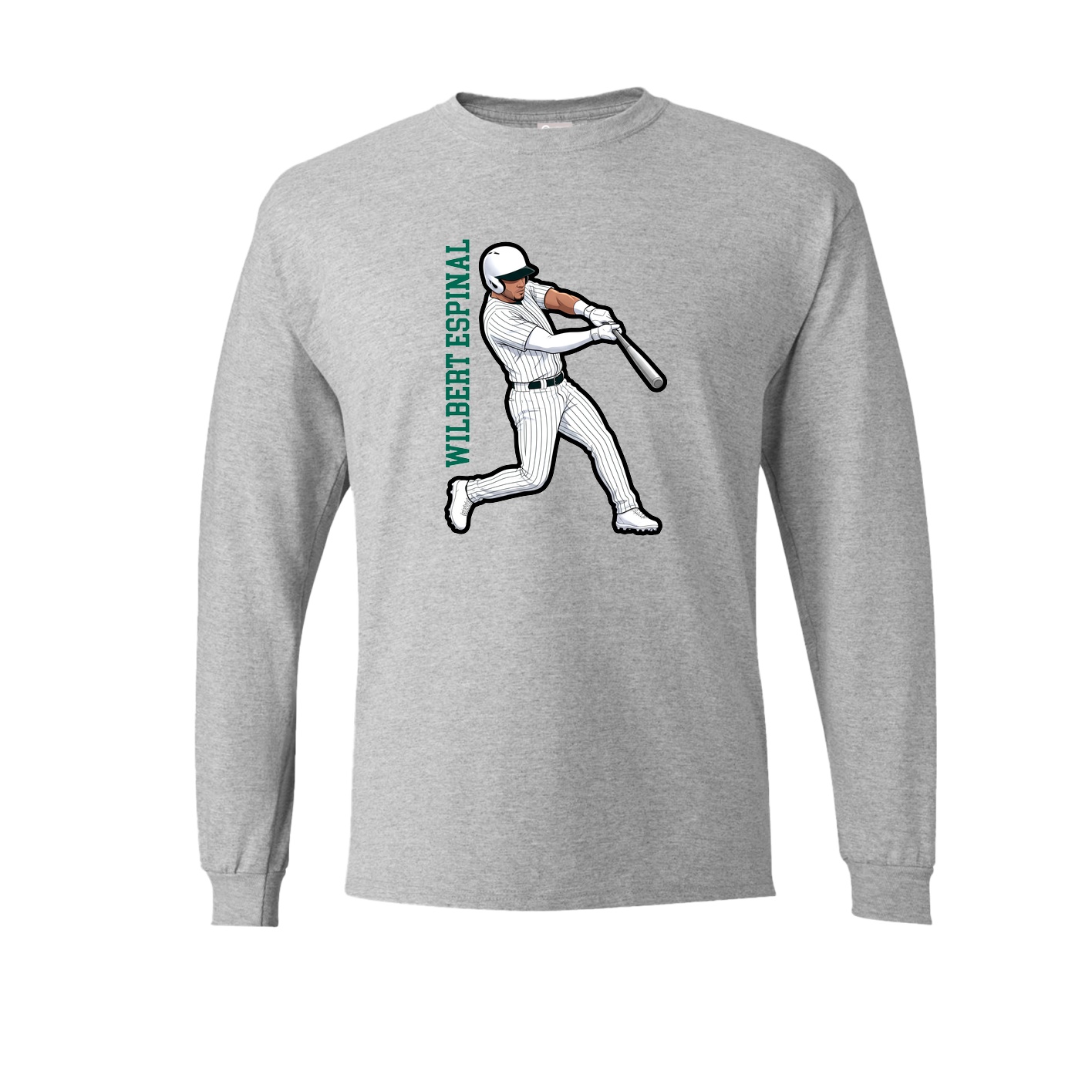 Long Sleeve Tee — Name Vertical in Grey