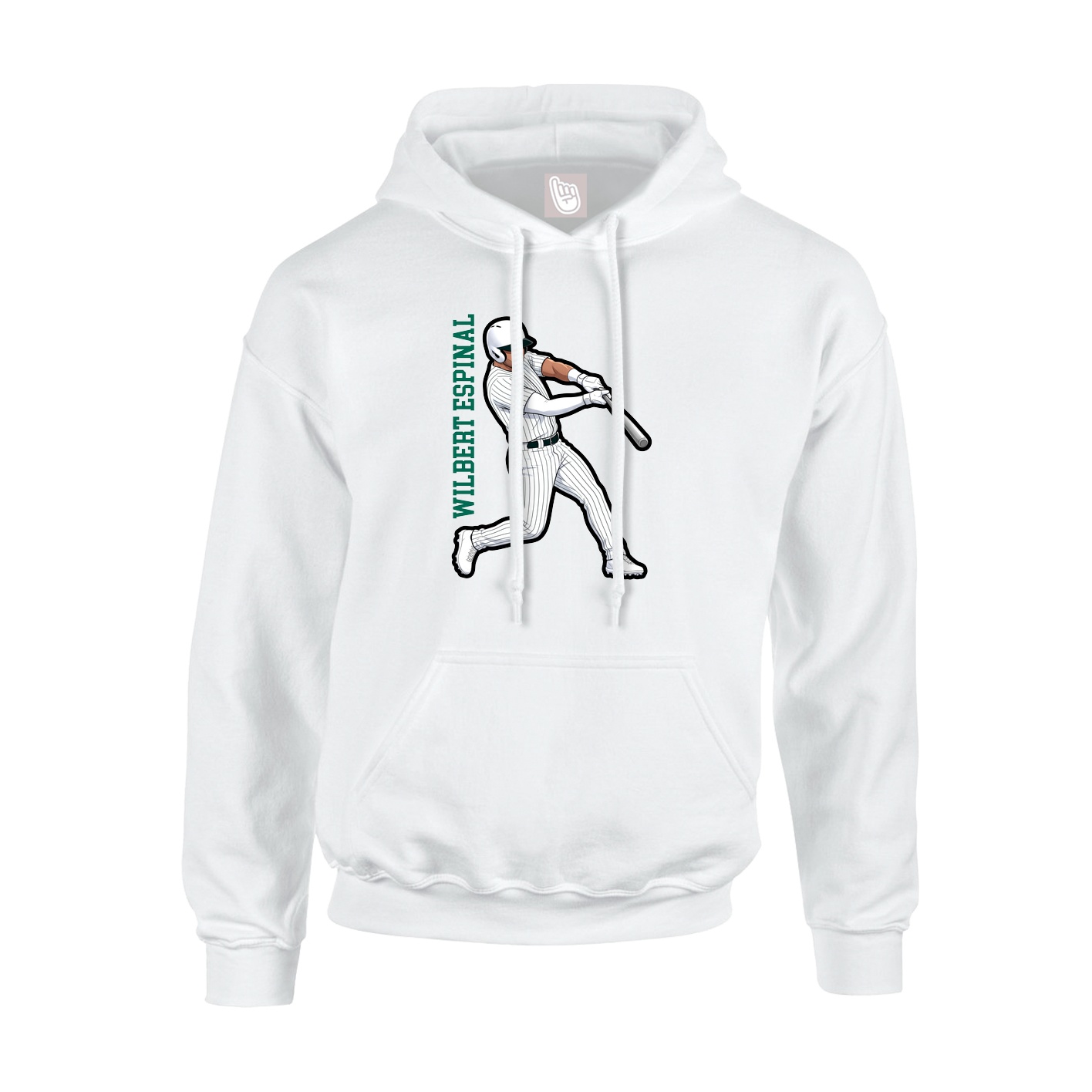 Youth Hoodie — Name Vertical in White