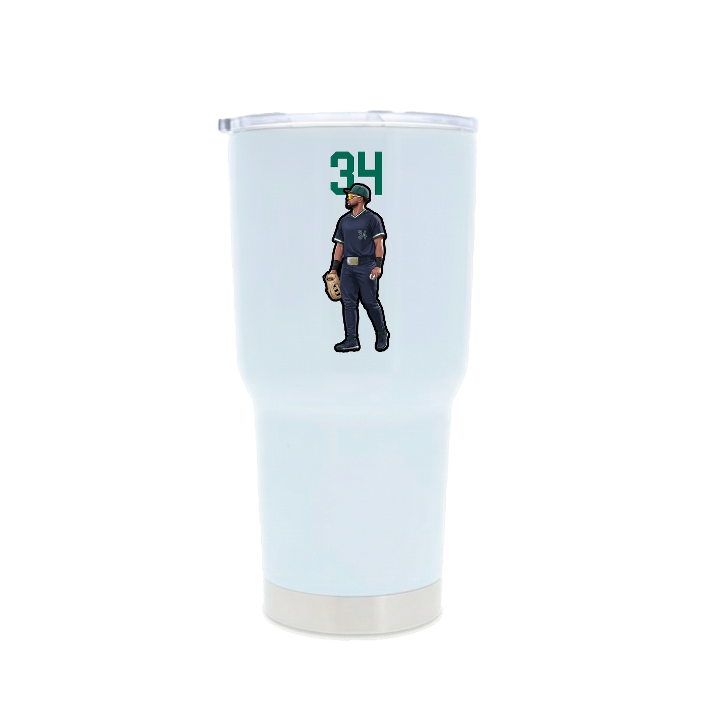 30oz Stainless Steel Tumbler — Number Top in White
