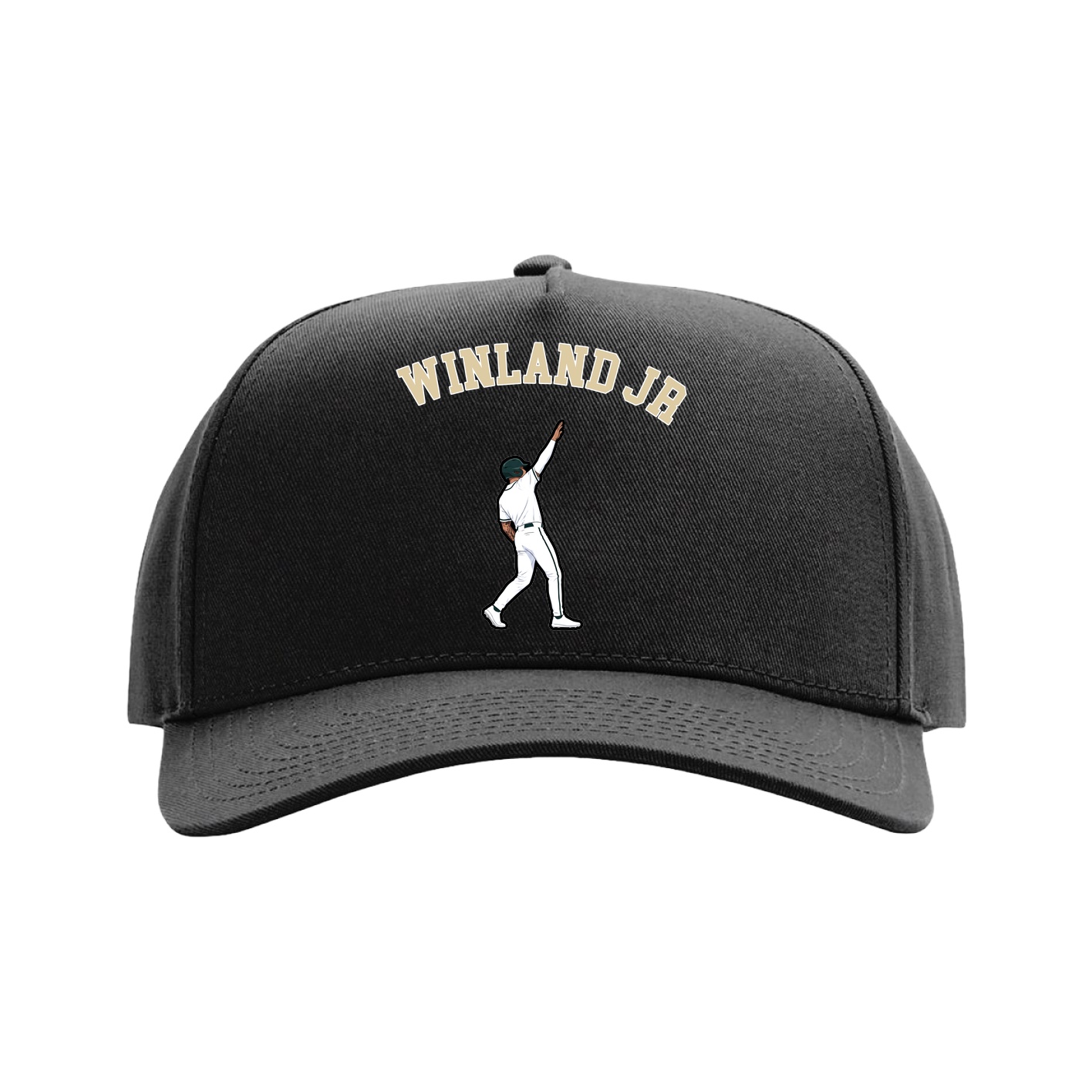 Full Fabric Five-Panel Champ Cap — Shirsey Arch in Black