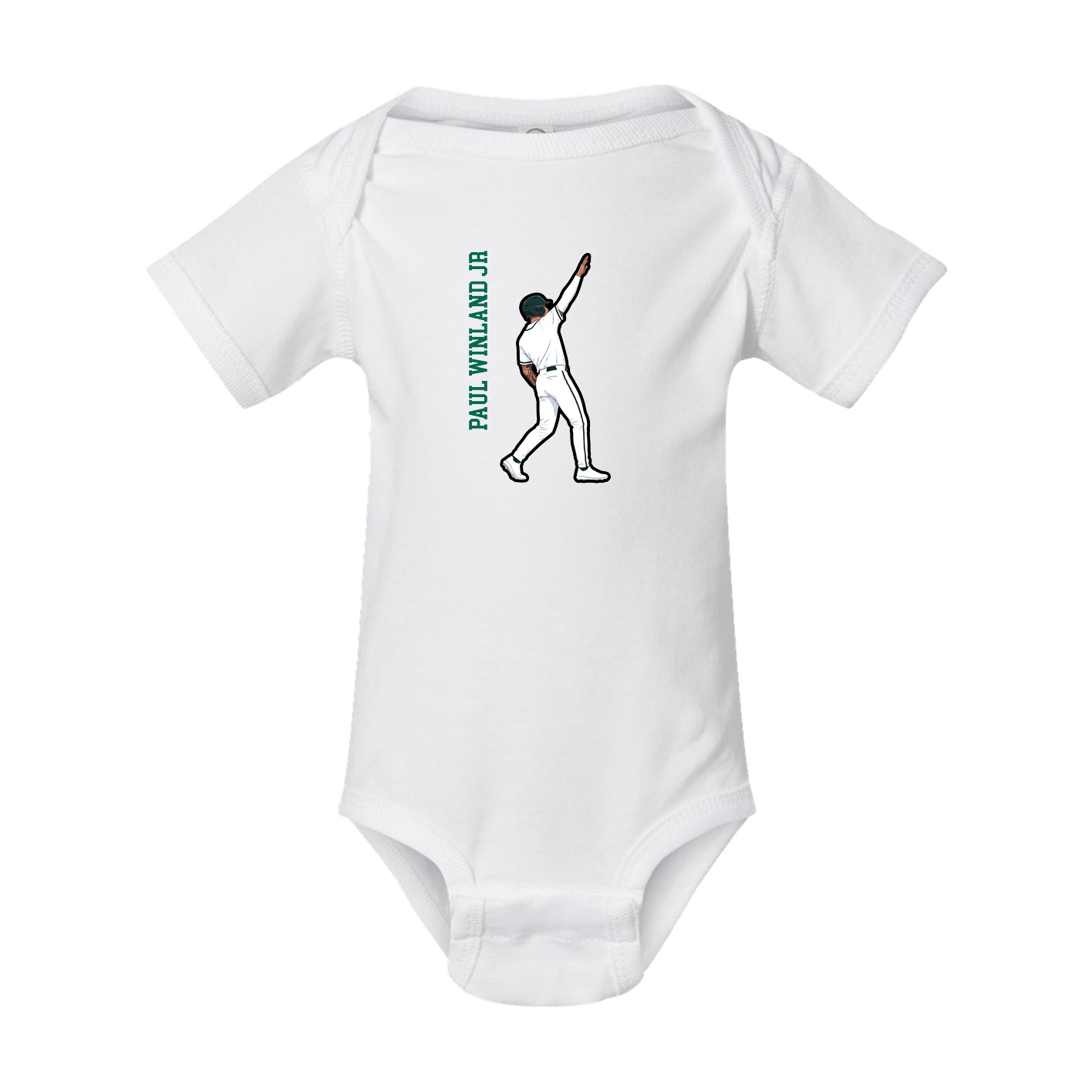 Baby Onesie — Name Vertical in White