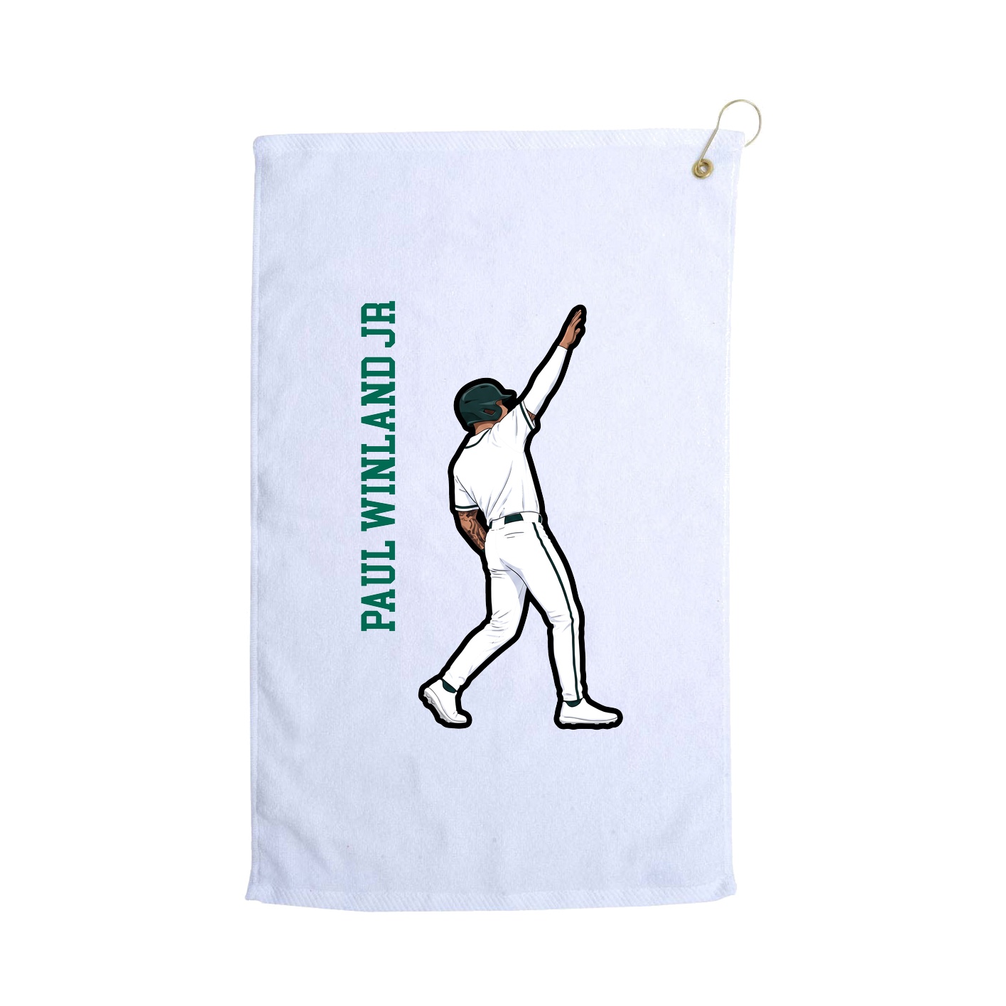 Golf Towel — Name Vertical in White