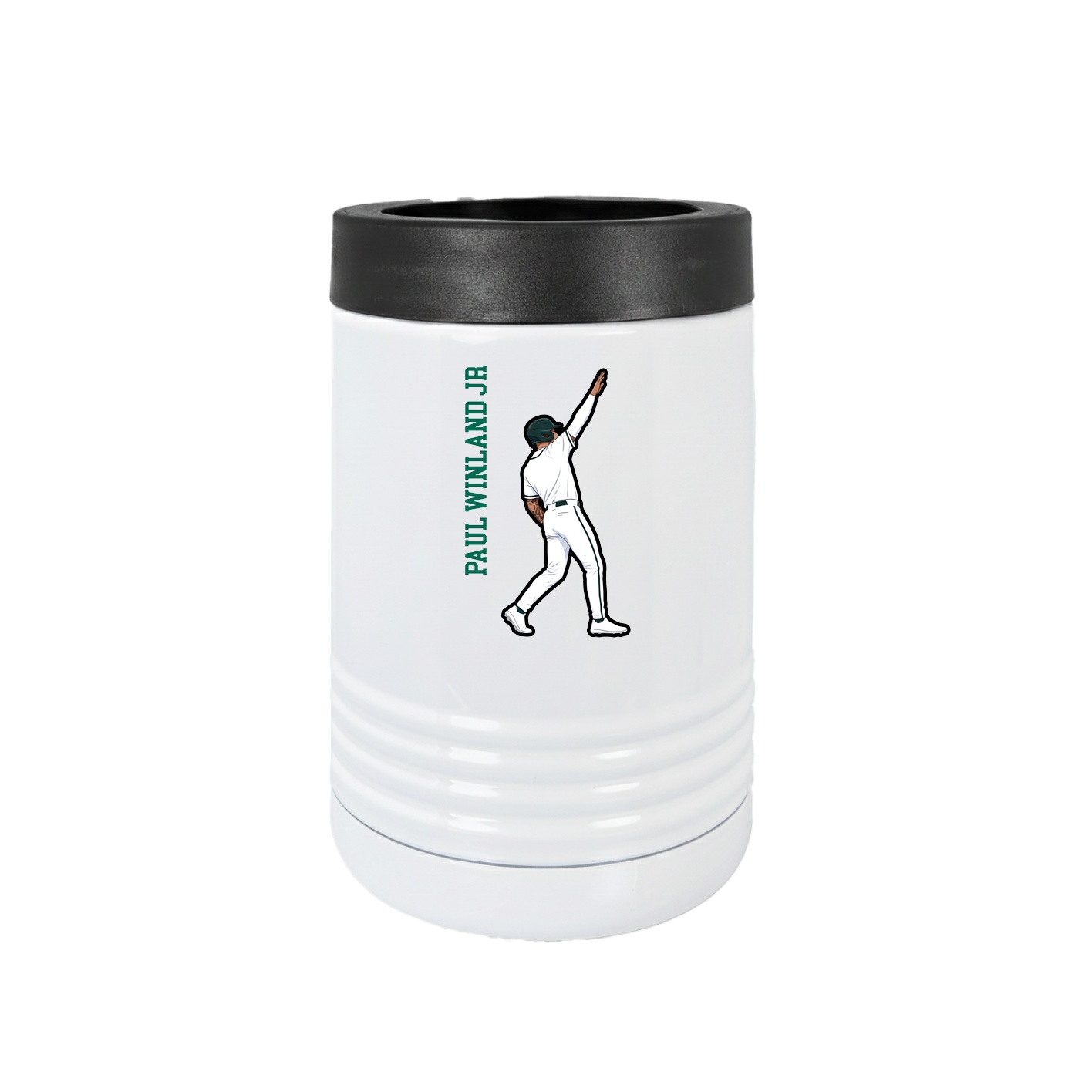 Beverage Holder — Name Vertical in White