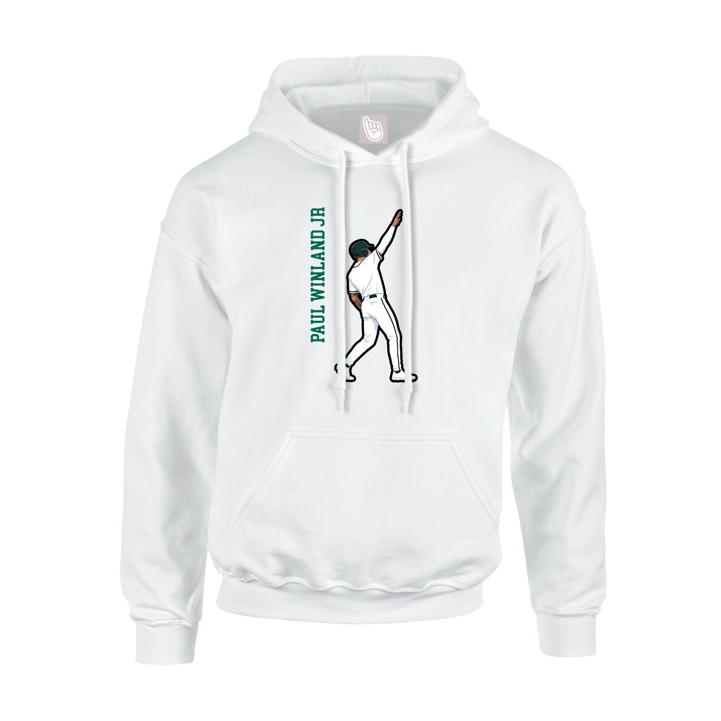 Hoodie — Name Vertical in White