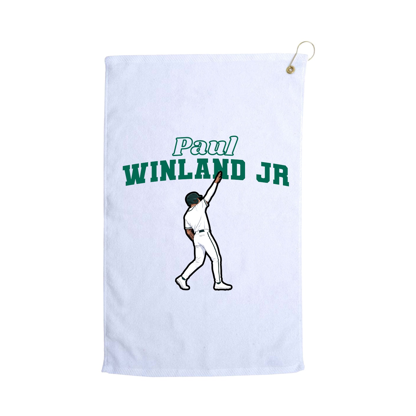 Golf Towel — Name Arch in White