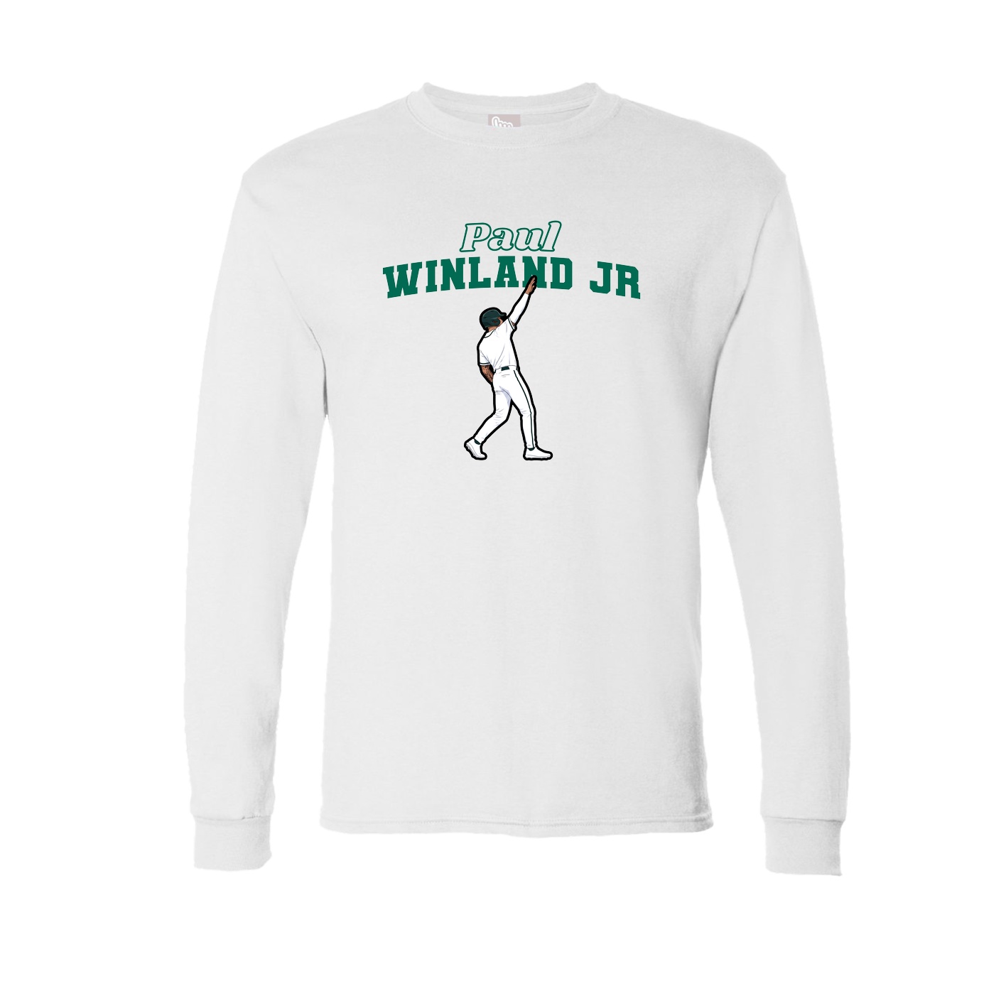 Long Sleeve Tee — Name Arch in White