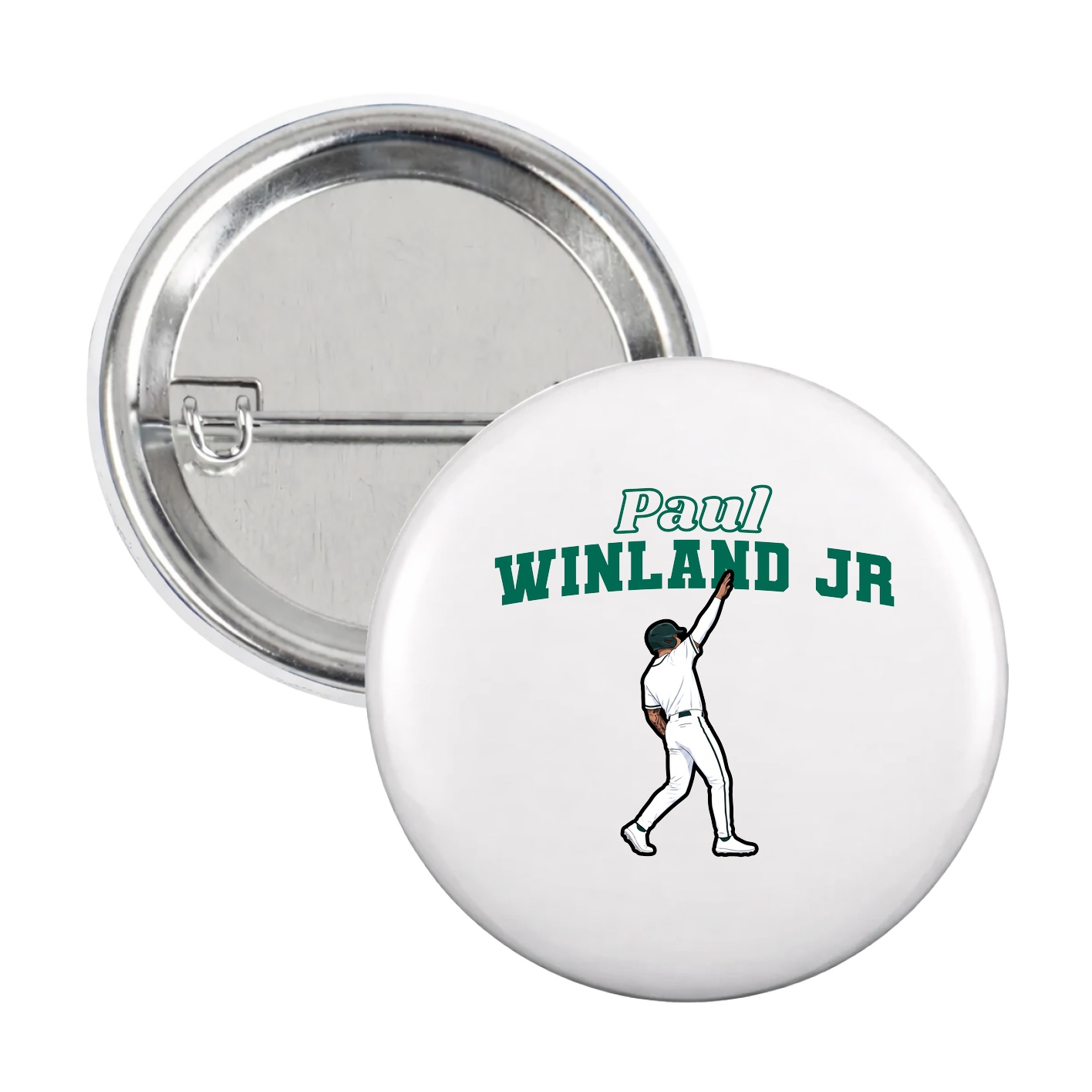 Game Day Button — Name Arch in White