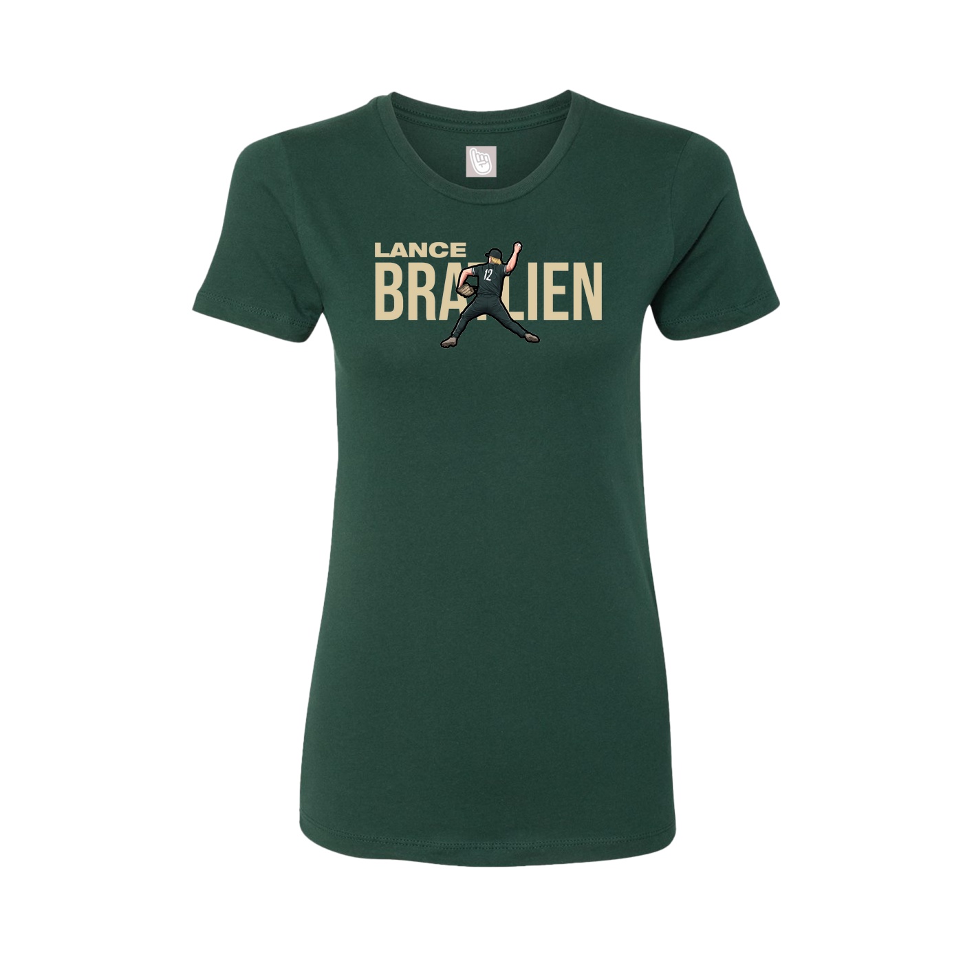 Fitted Women's Tee — Player Name in Green