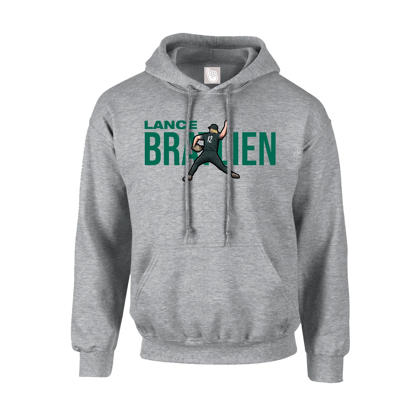 Youth Hoodie — Player Name in Grey
