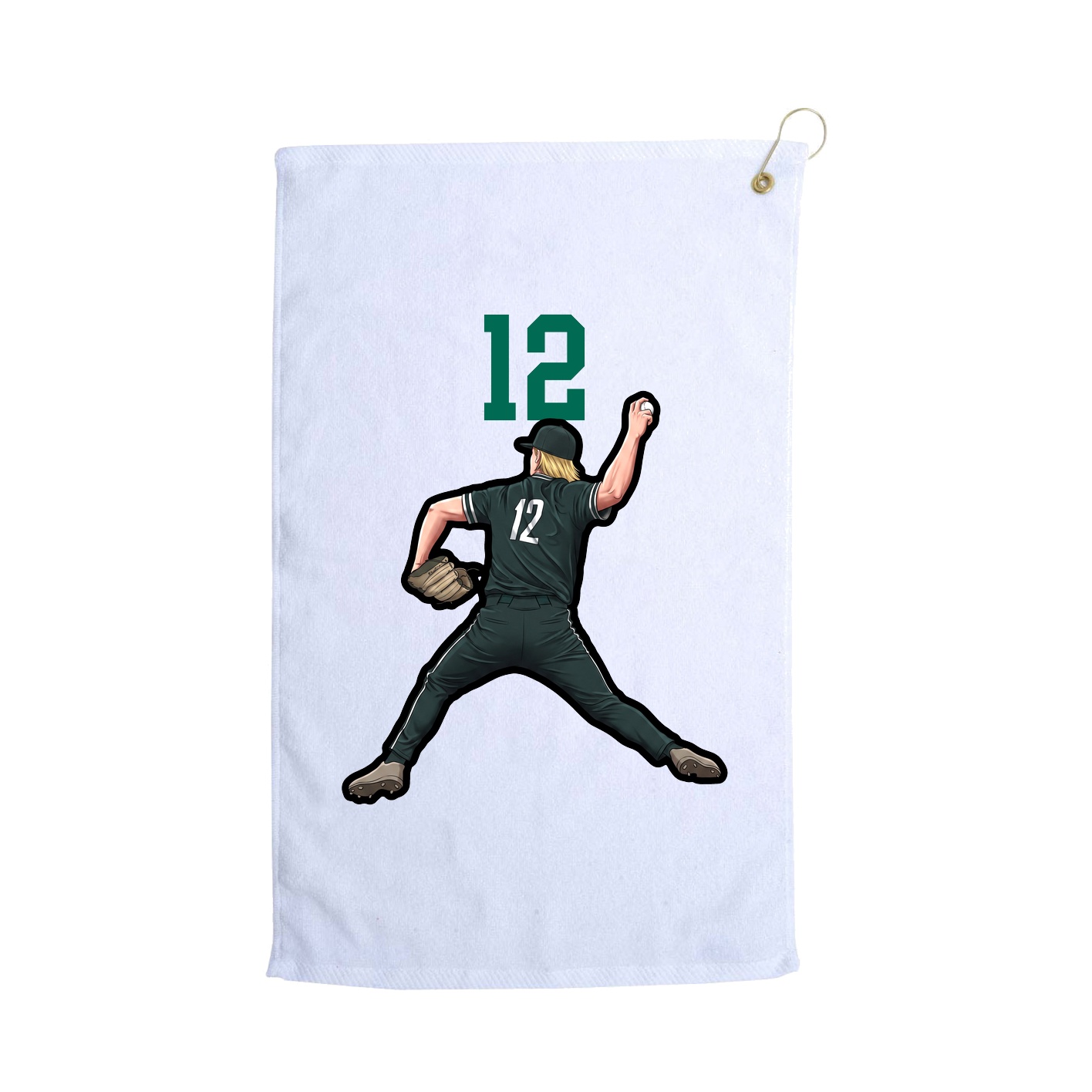 Golf Towel — Number Top in White