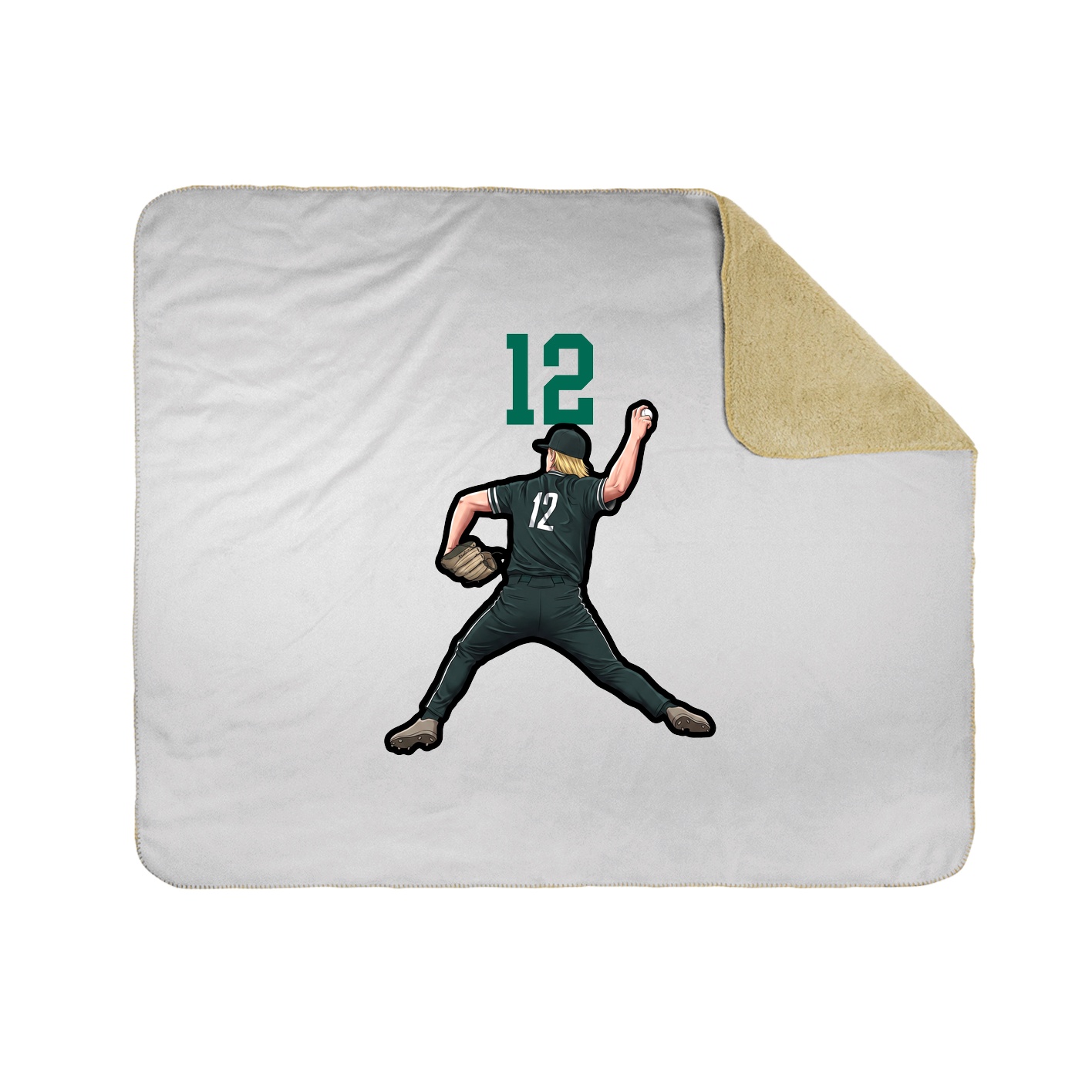 Throw Blanket — Number Top in White