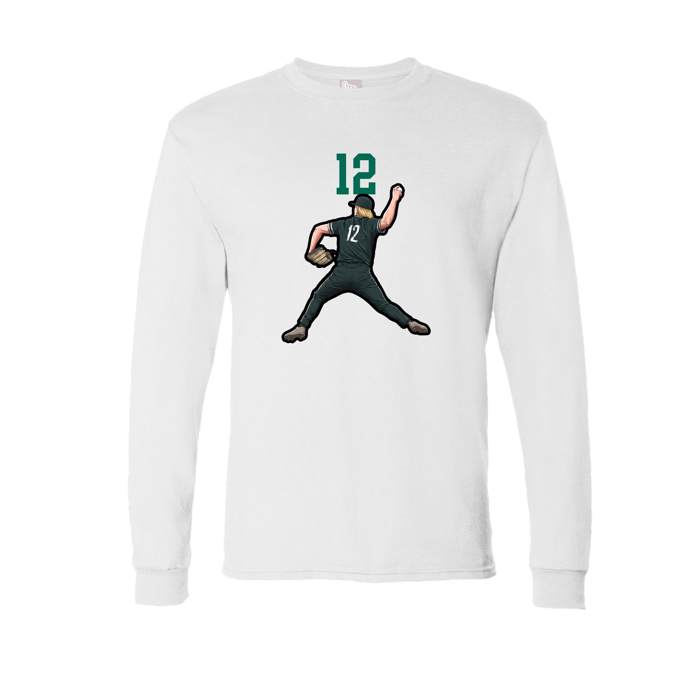 Long Sleeve Tee — Number Top in White