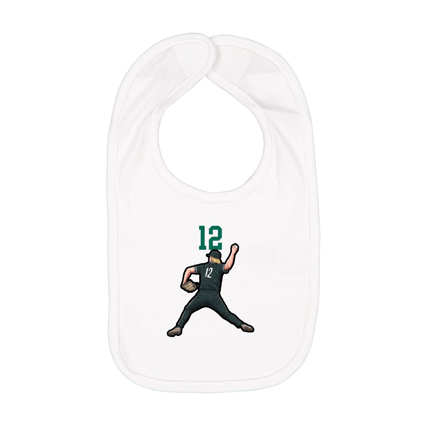 Infant Bib — Number Top in White