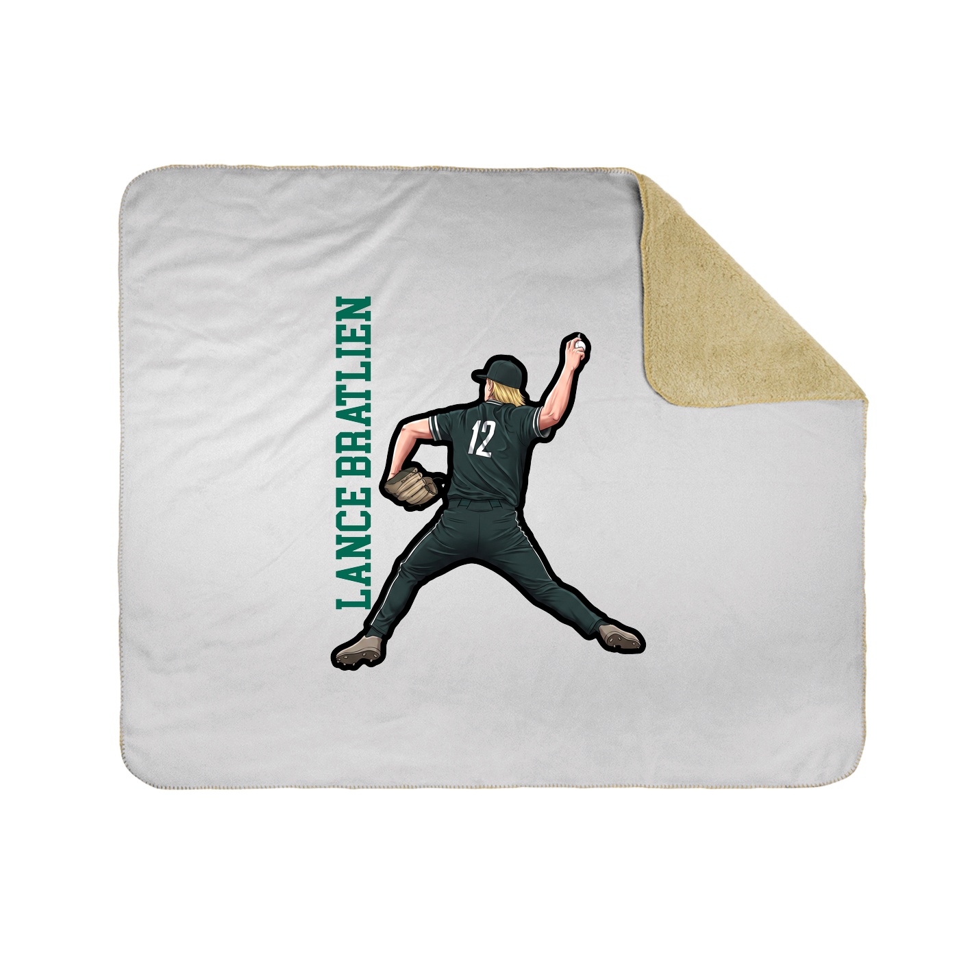 Throw Blanket — Name Vertical in White