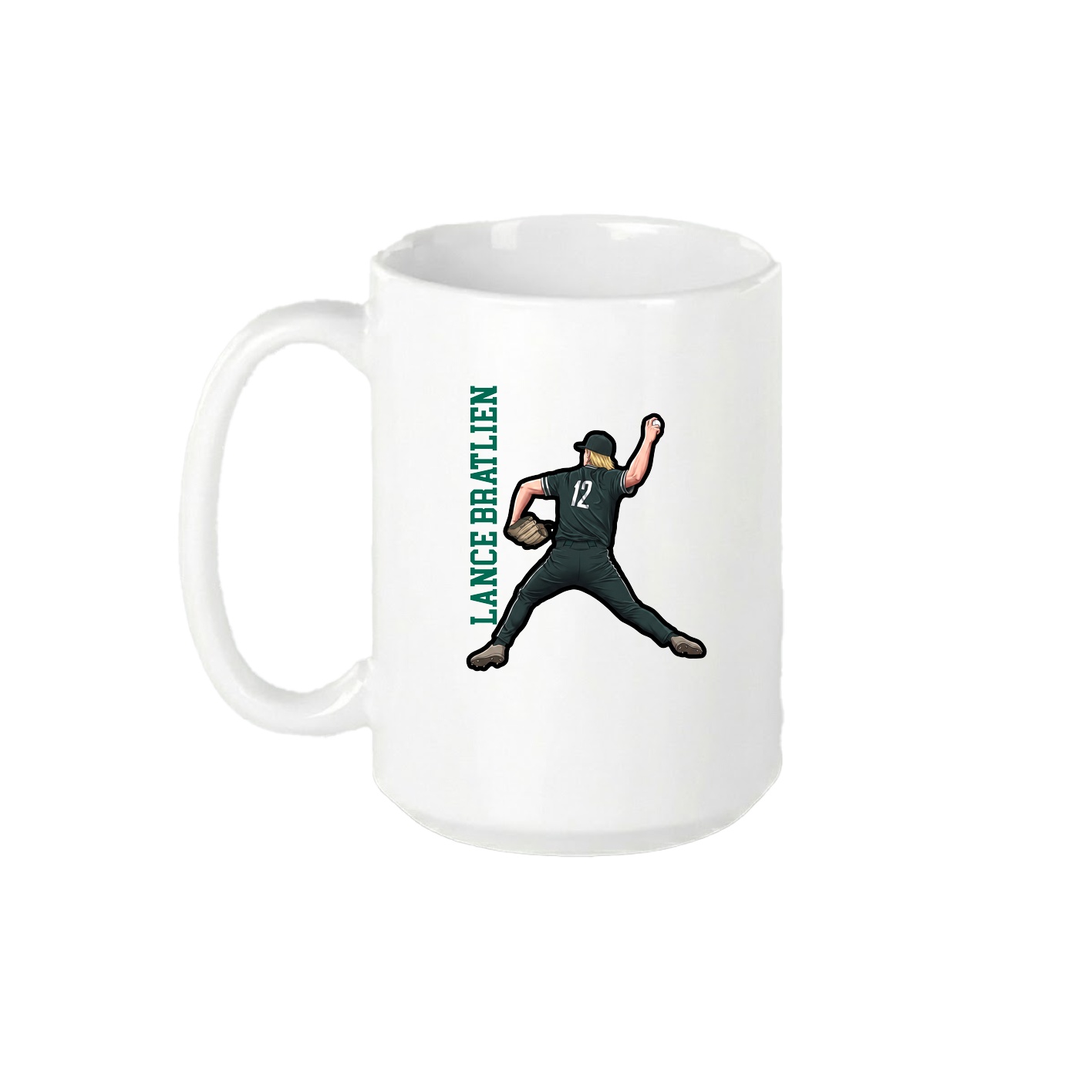 15oz Coffee Mug — Name Vertical in White