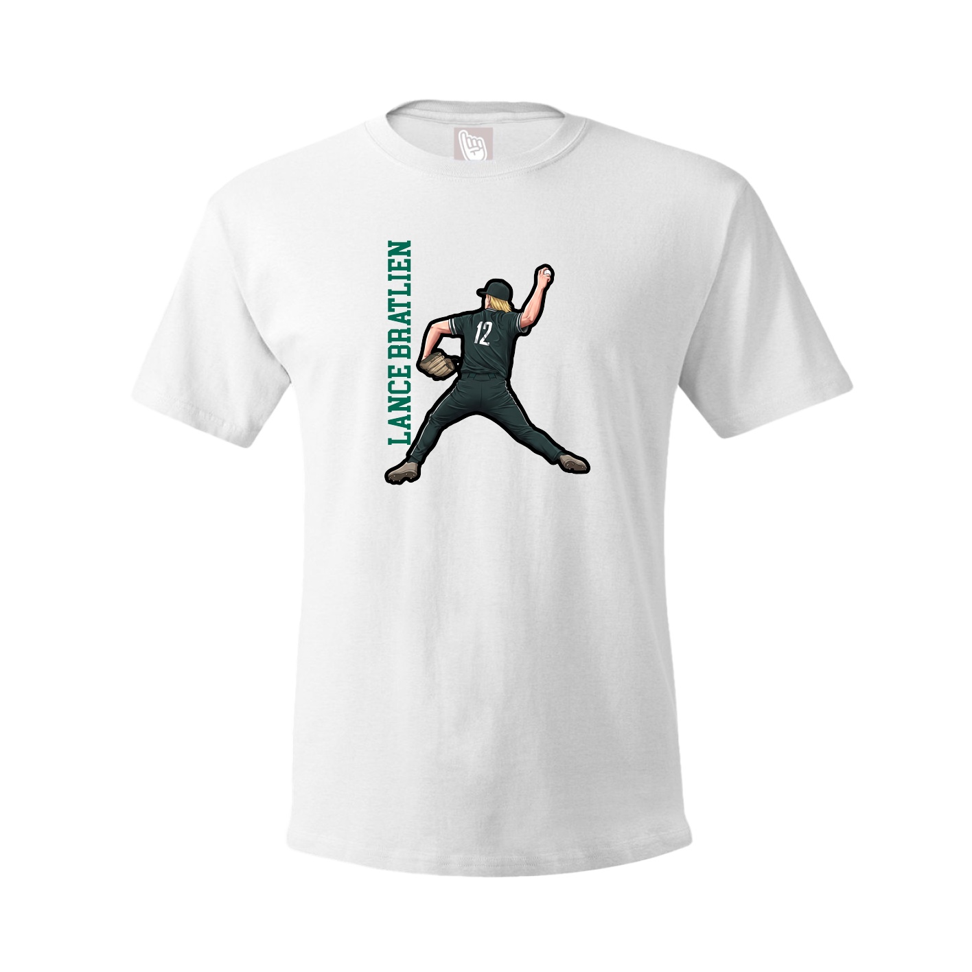 Tee — Name Vertical in White
