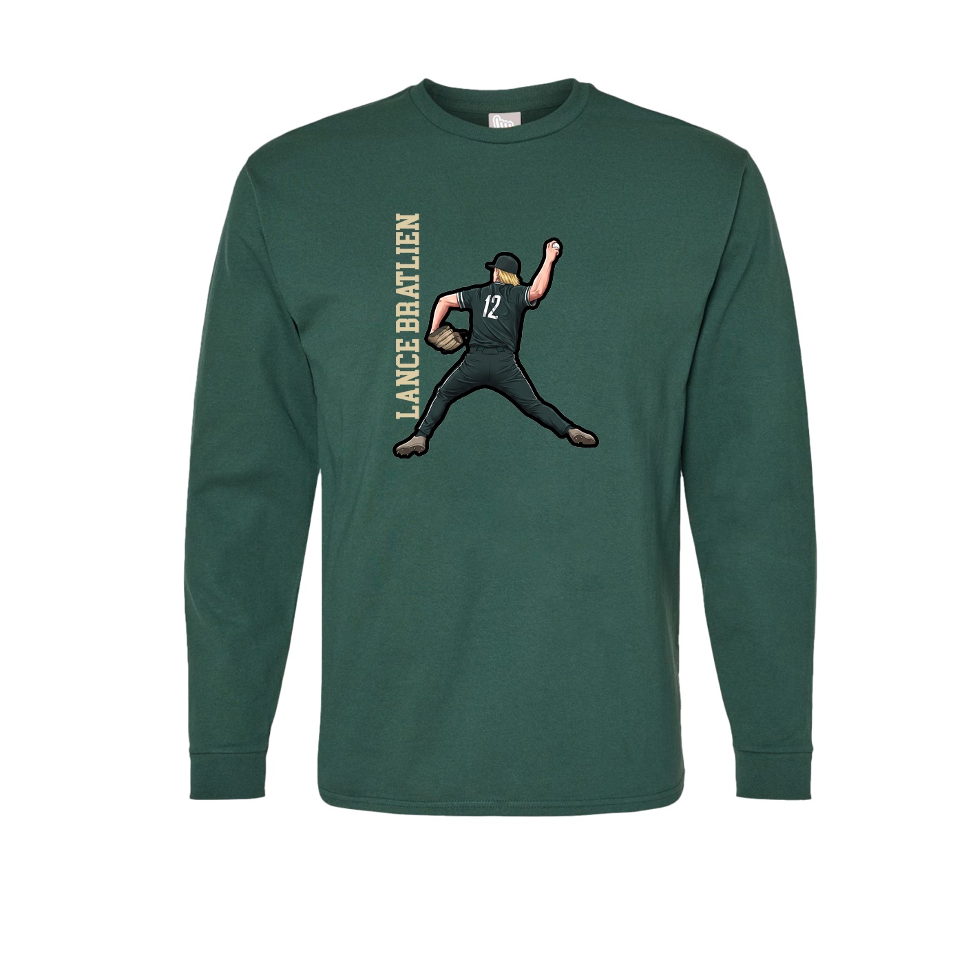 Long Sleeve Tee — Name Vertical in Green