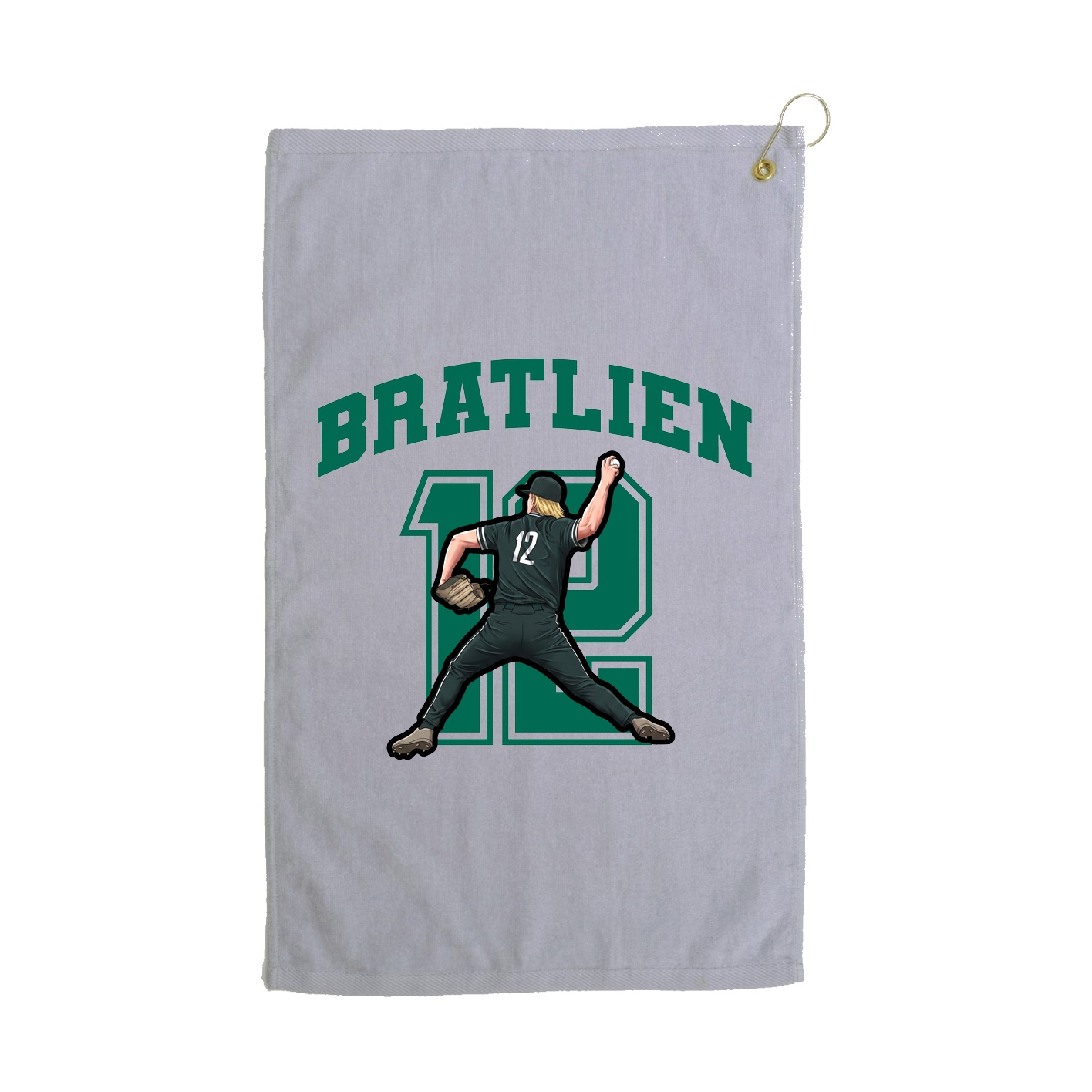Golf Towel — Number in Grey