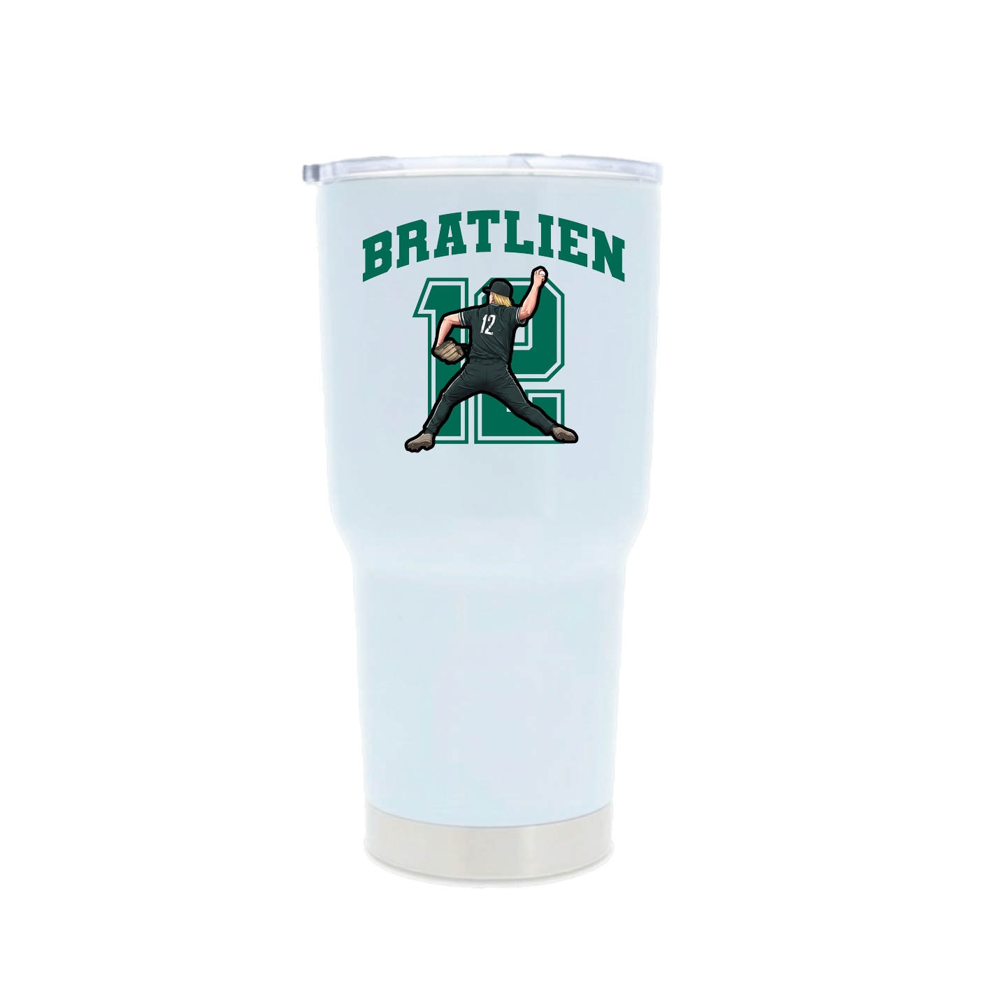 30oz Stainless Steel Tumbler — Number in White