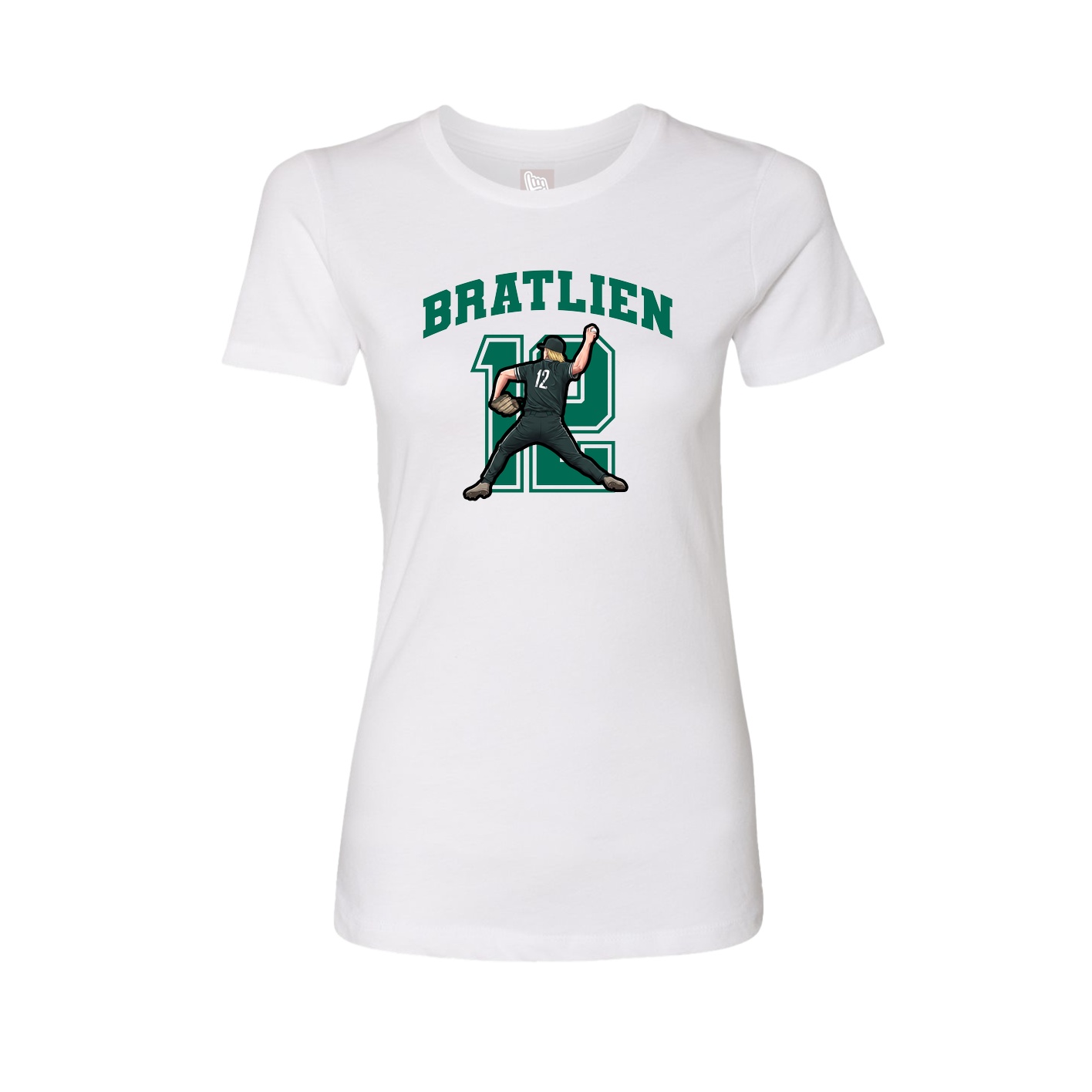 Fitted Women's Tee — Number in White